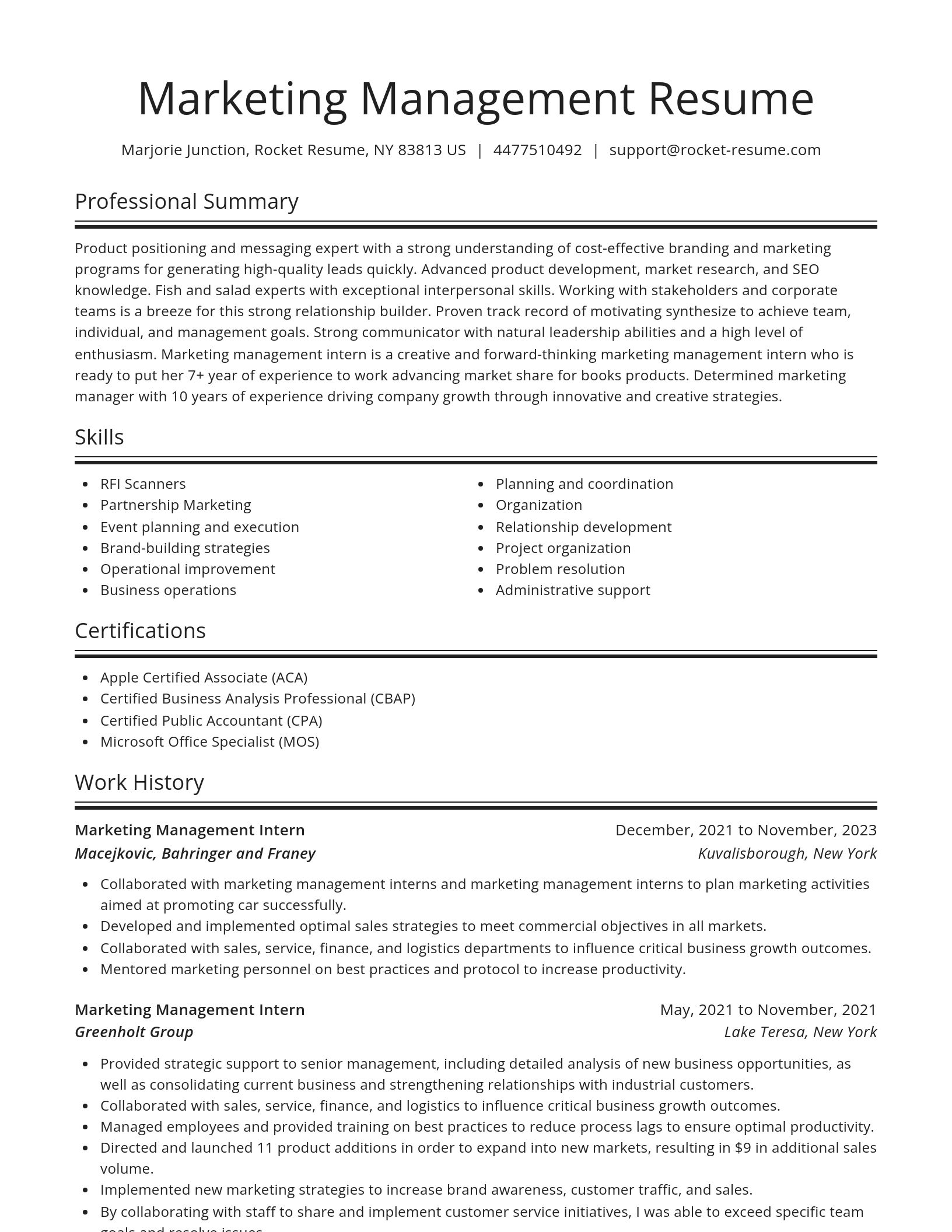 Spotlight resume template