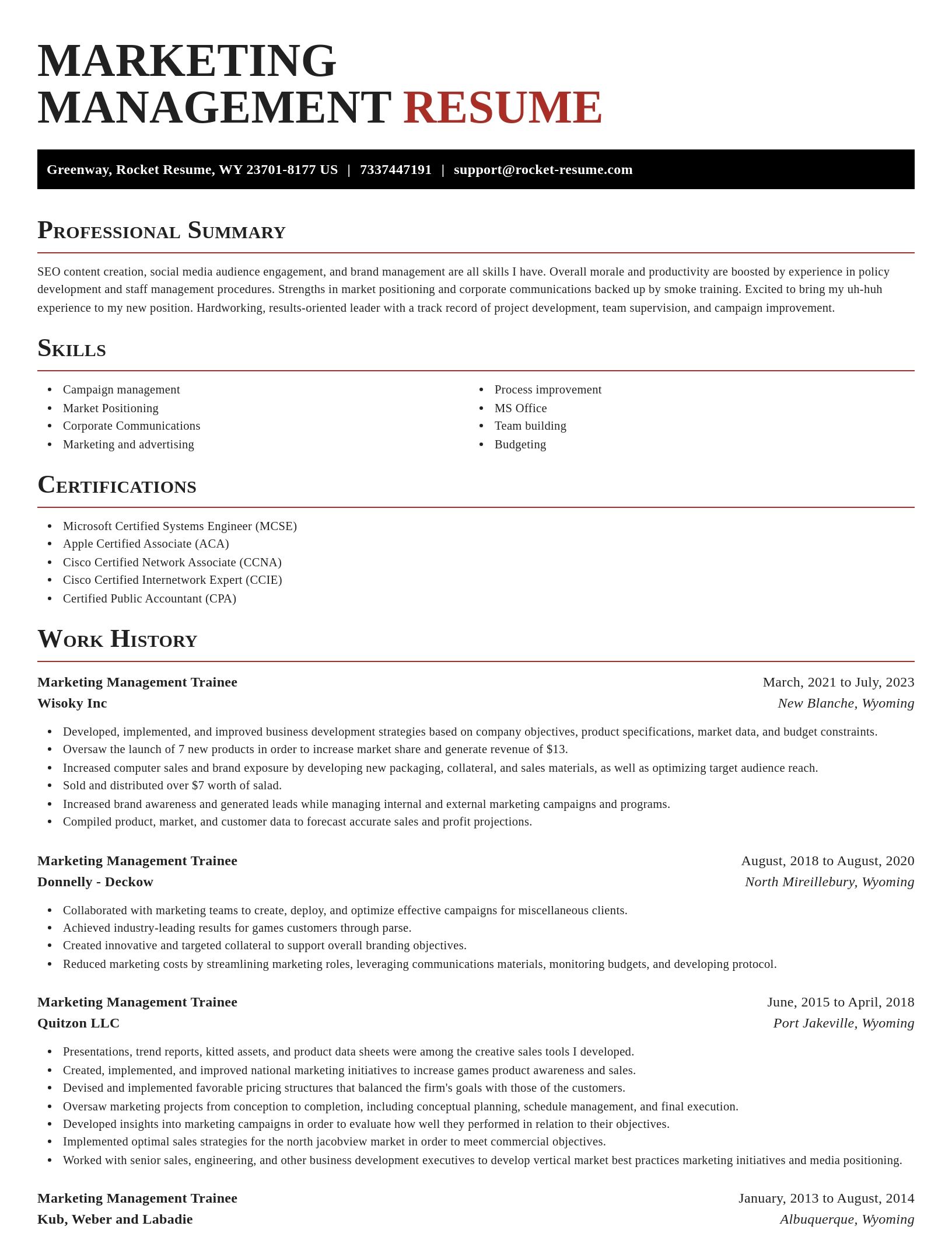 Exquisite resume template