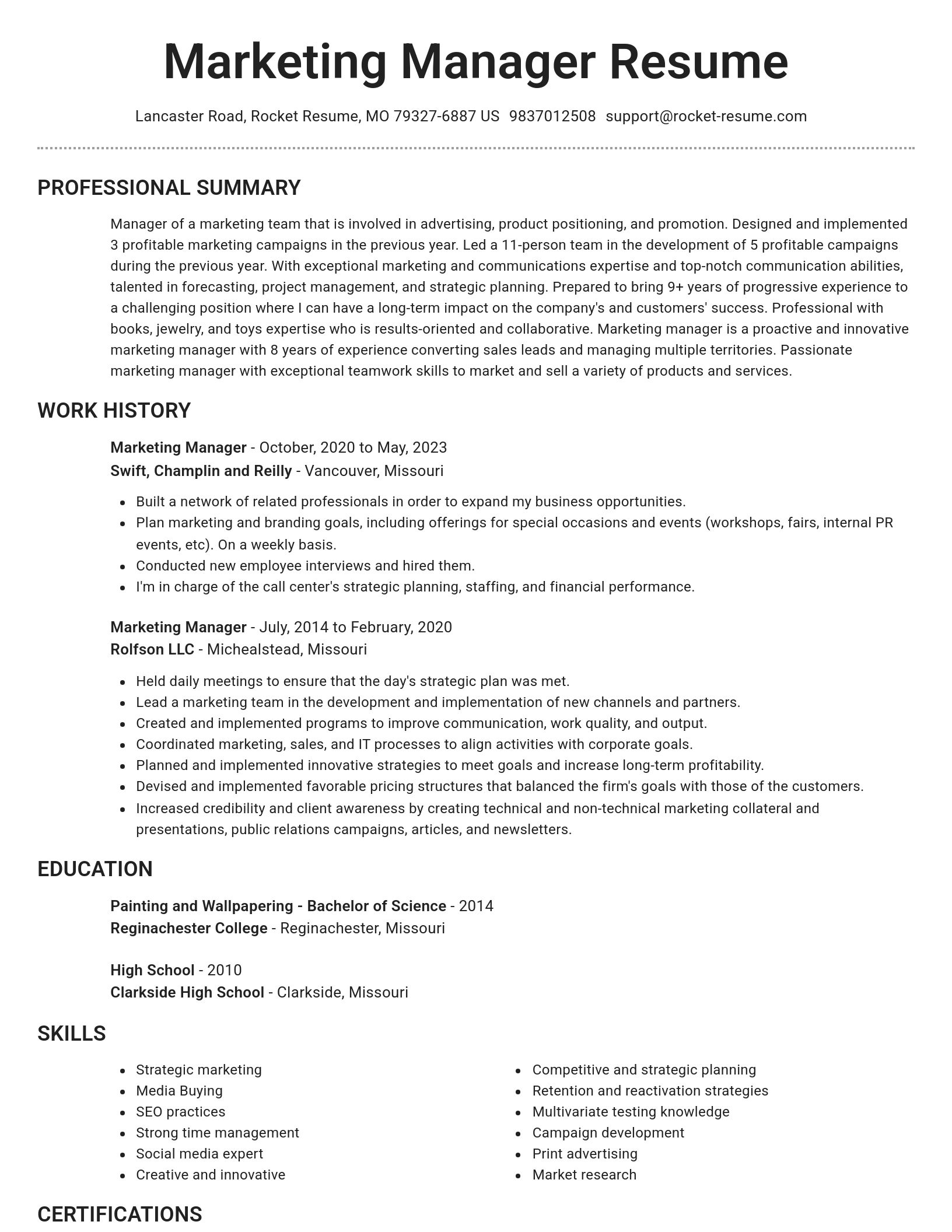 Brilliant resume template