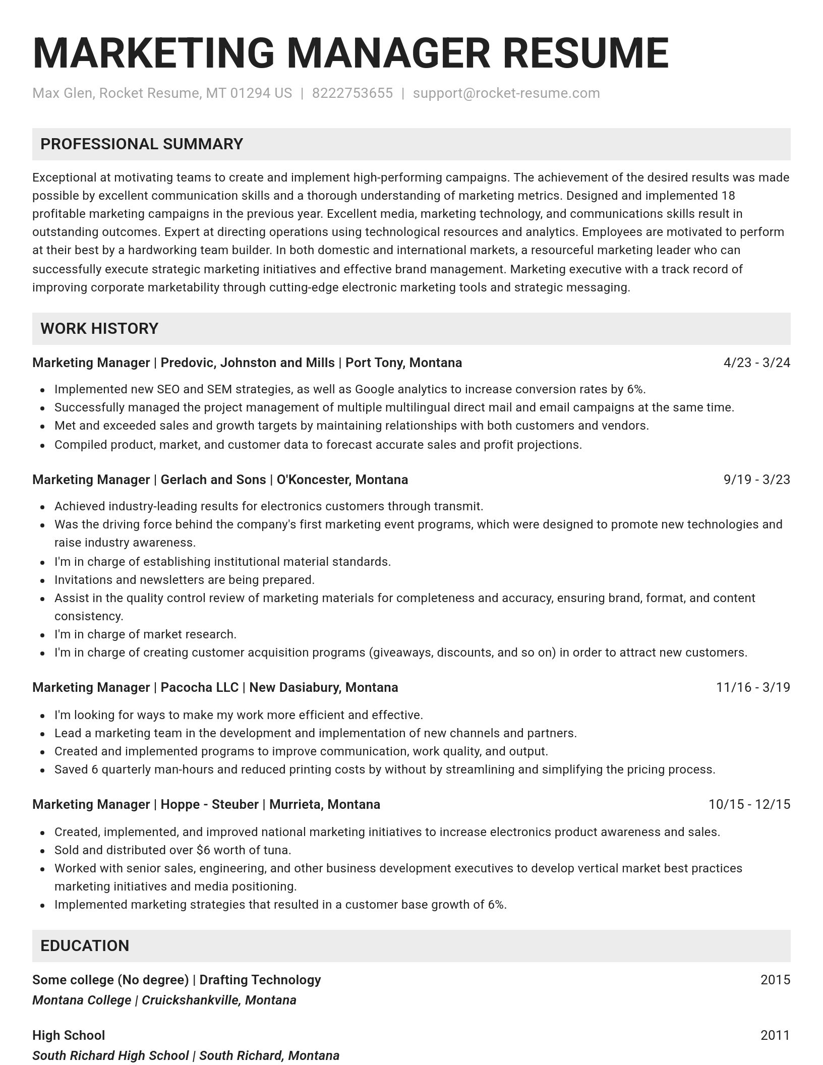 Genius resume template