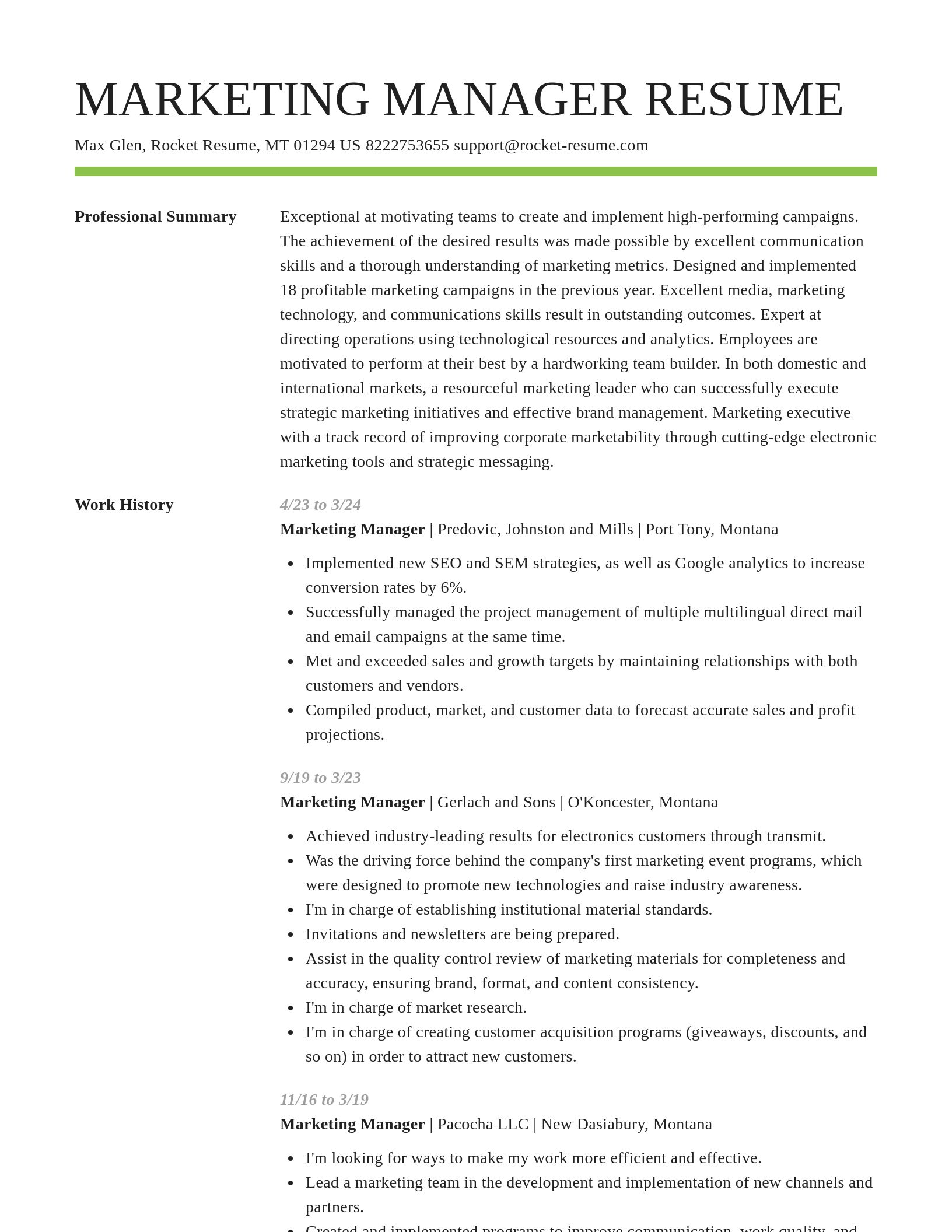 Smart resume template