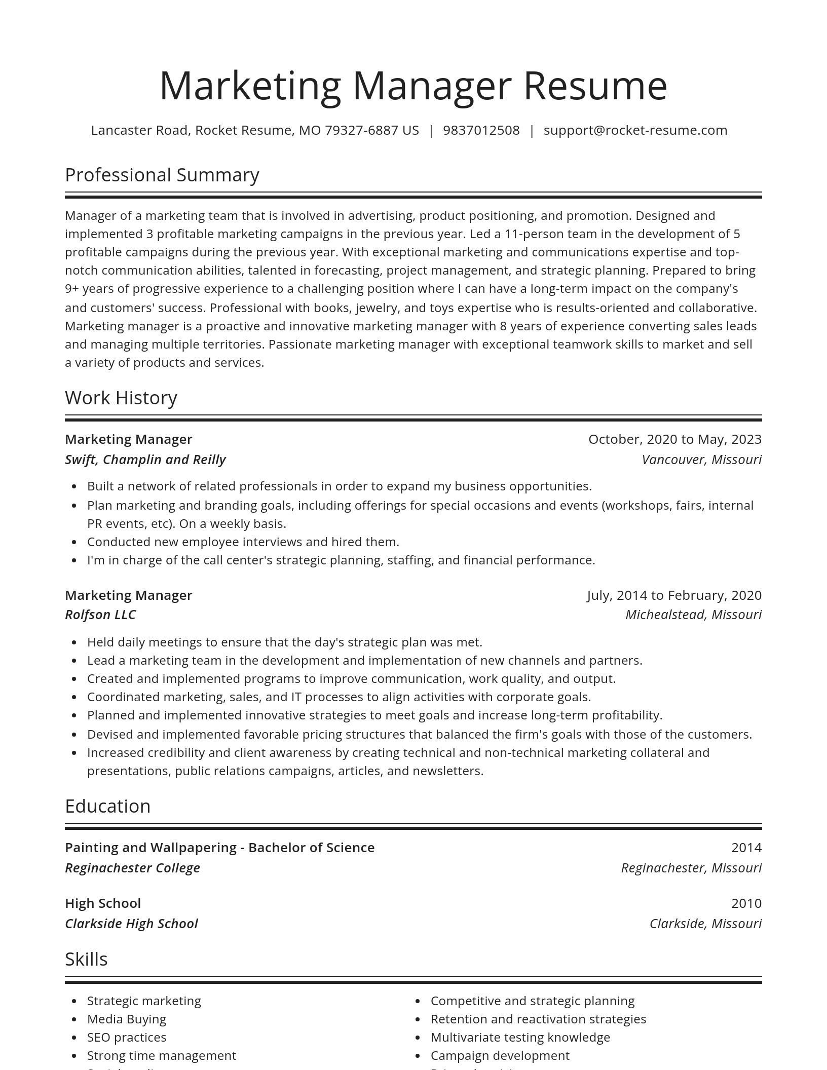 Spotlight resume template
