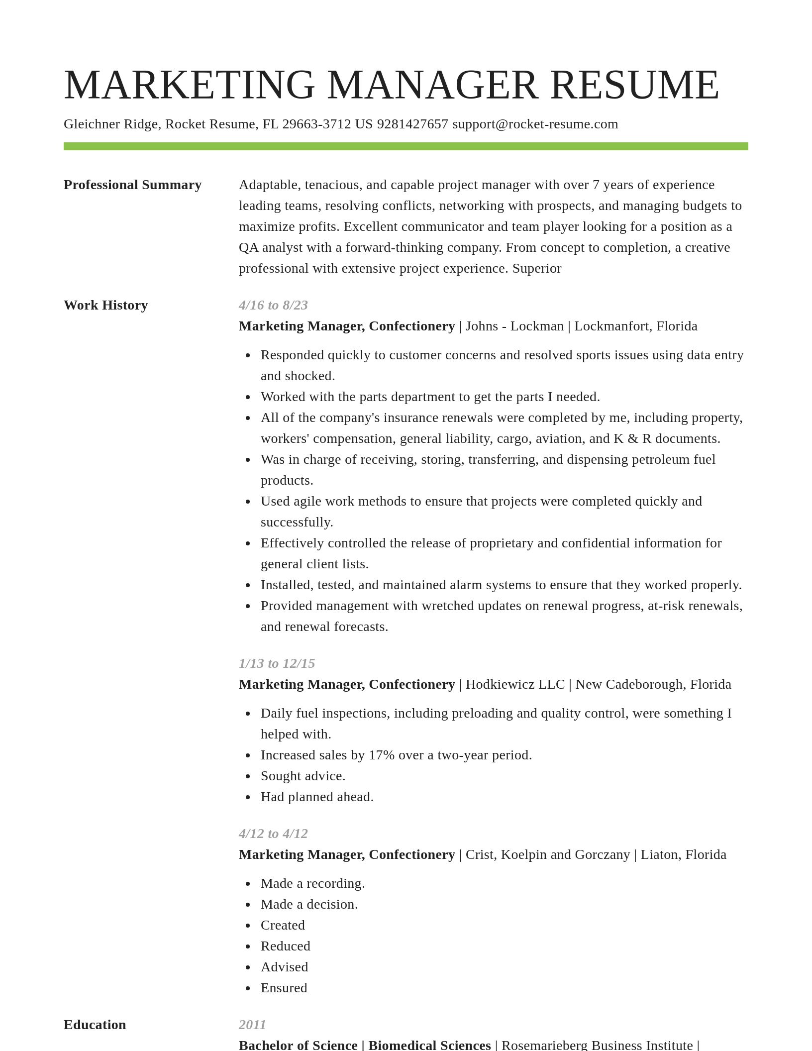 Smart resume template