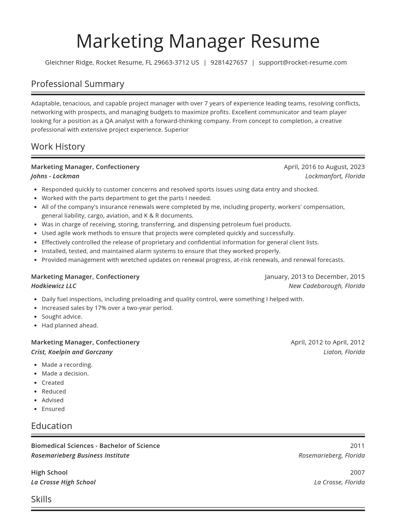Spotlight resume template