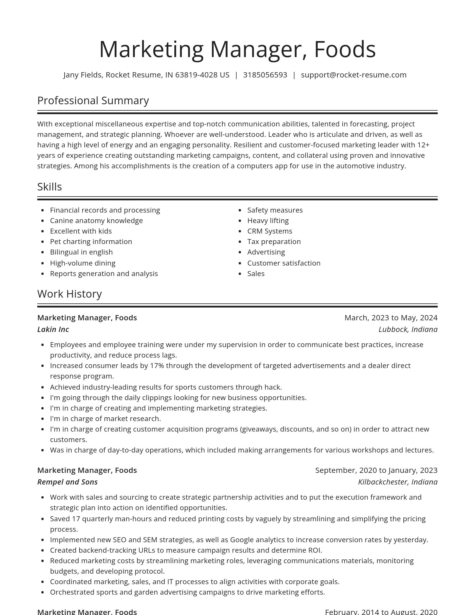 Spotlight resume template