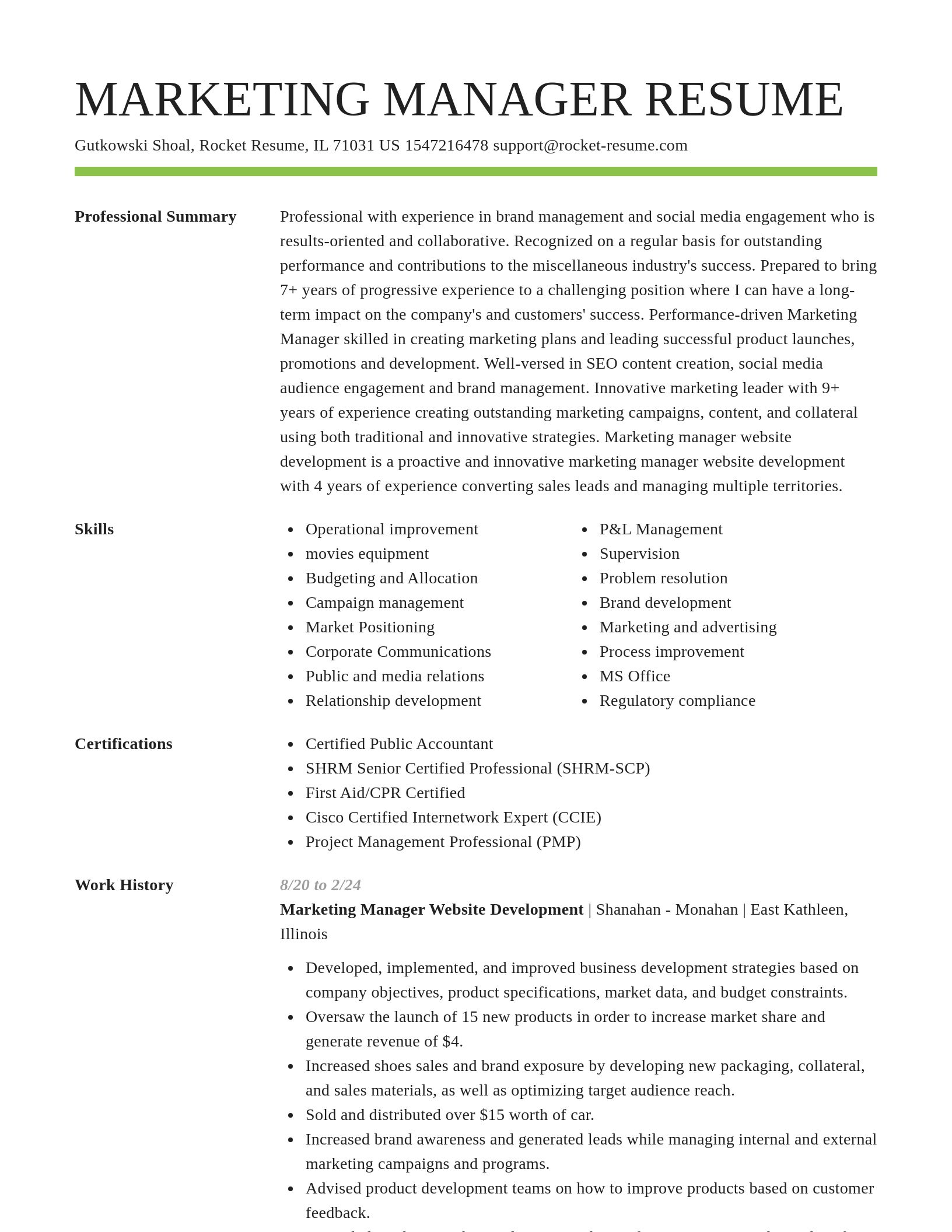 Smart resume template