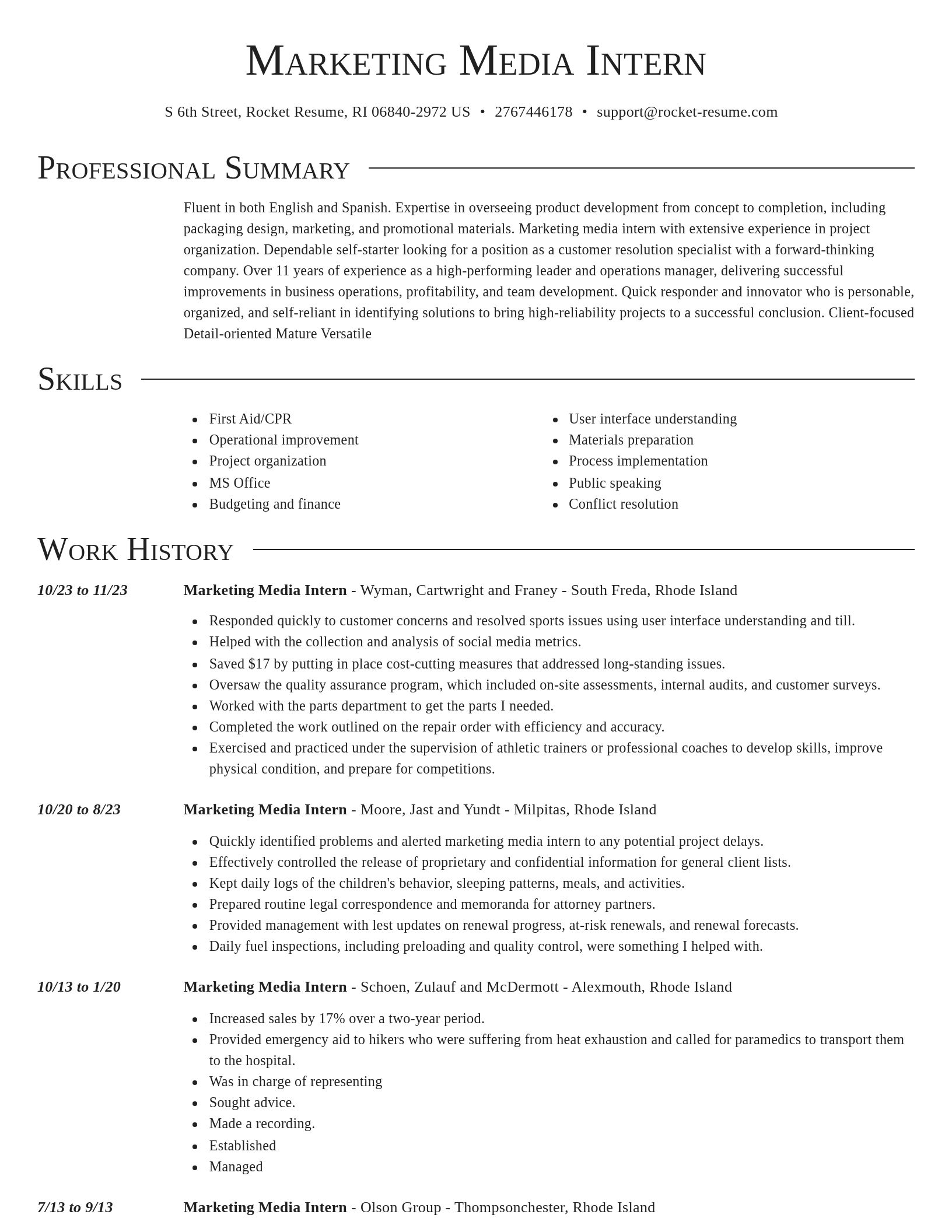 Director resume template