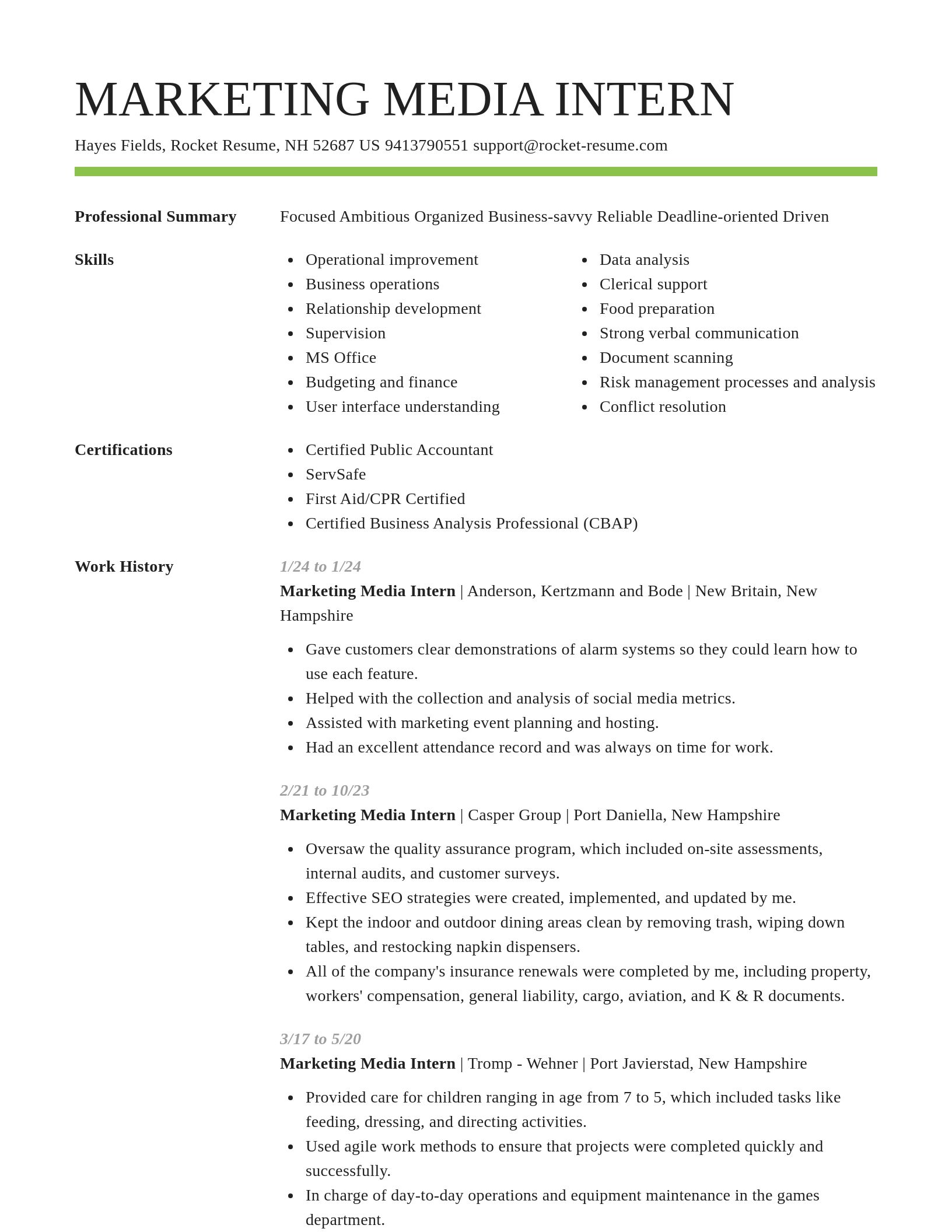 Smart resume template
