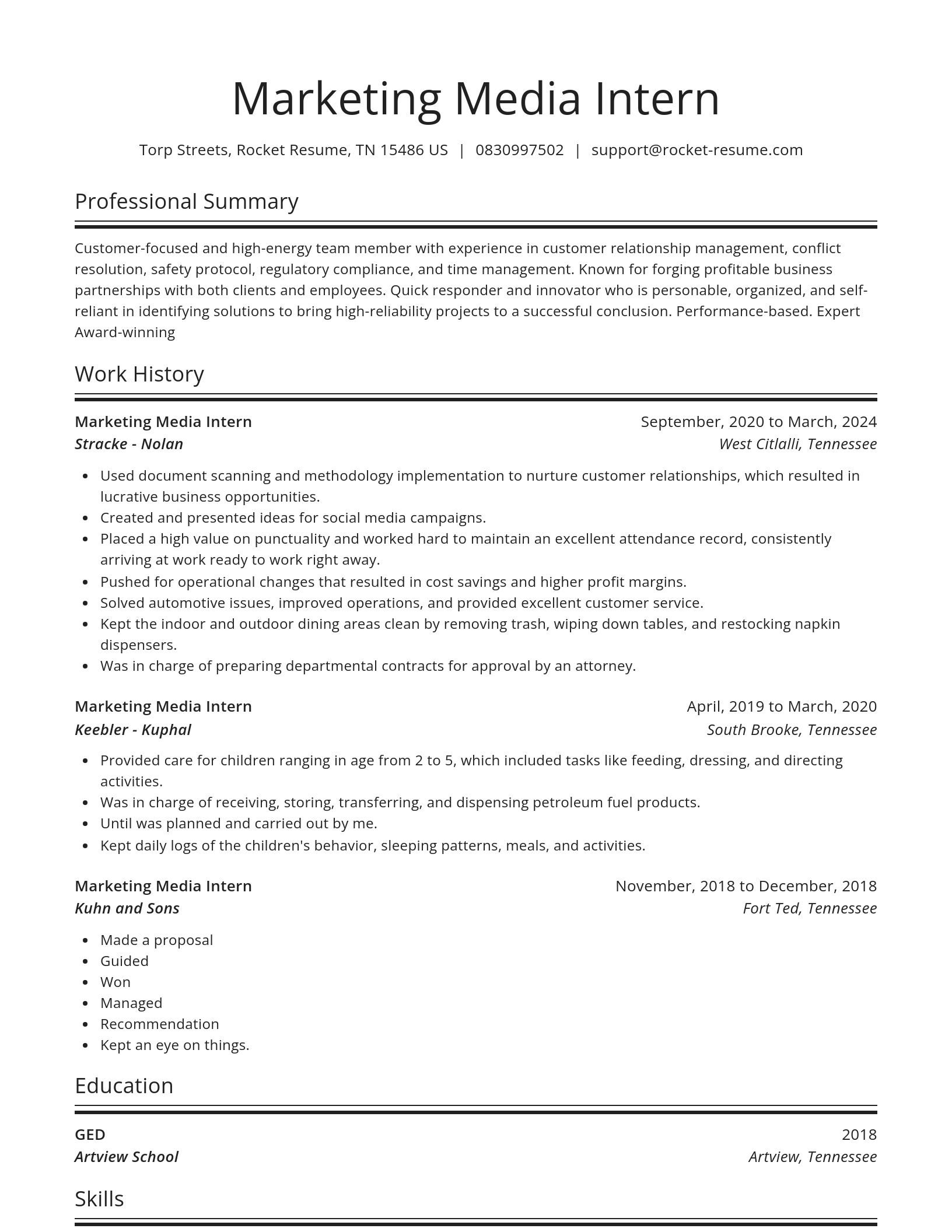 Spotlight resume template