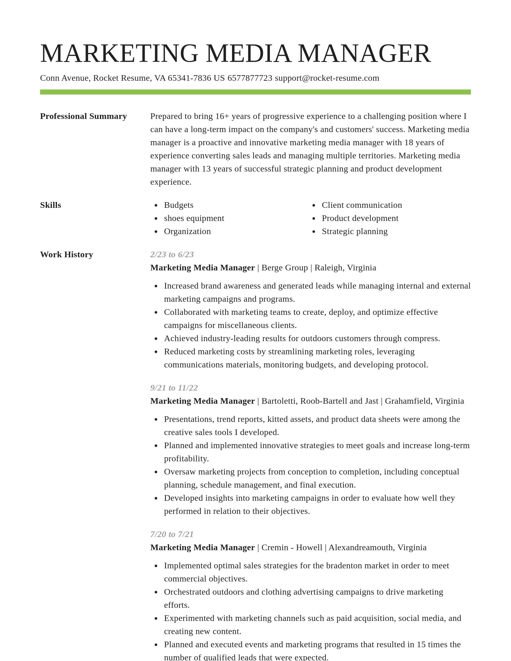 Smart resume template