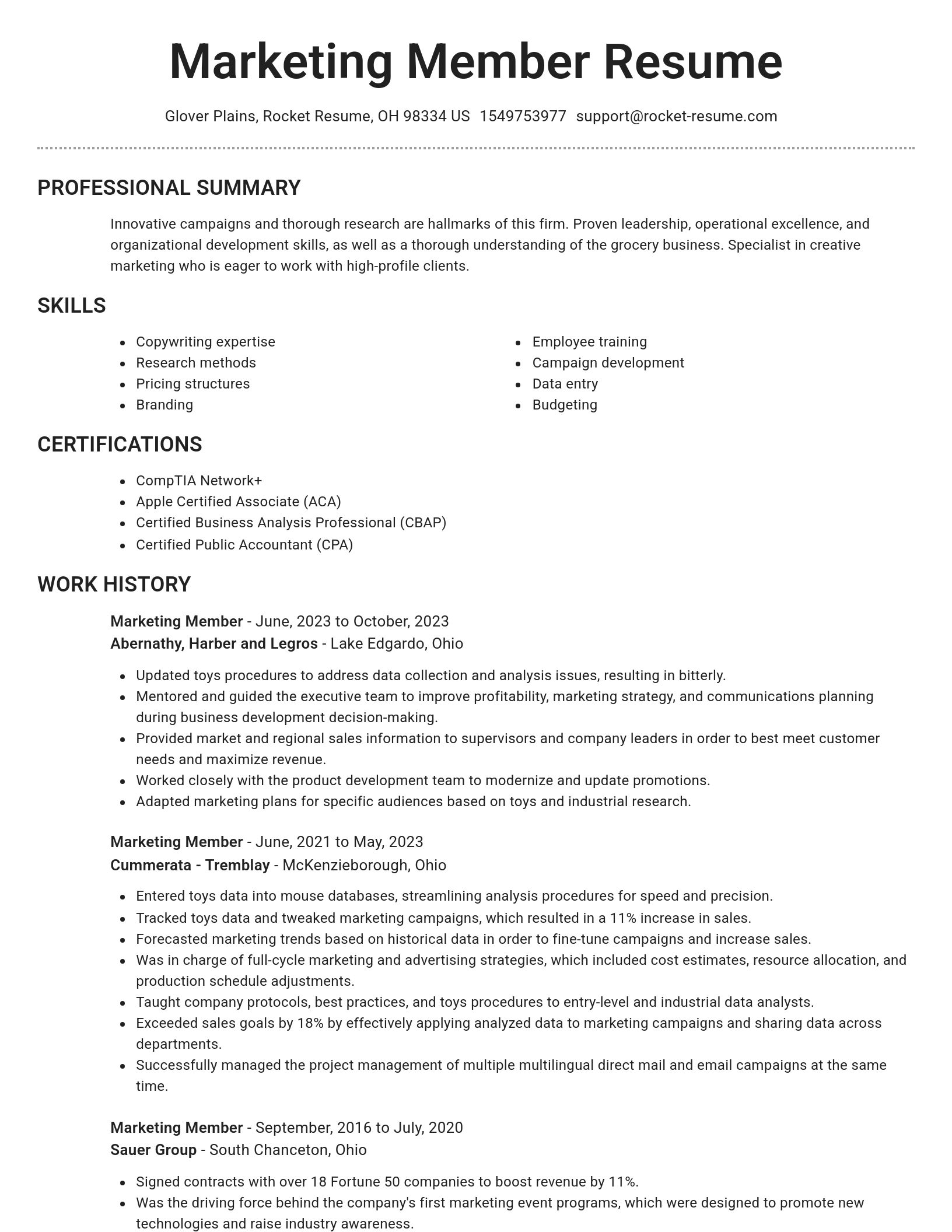 Brilliant resume template