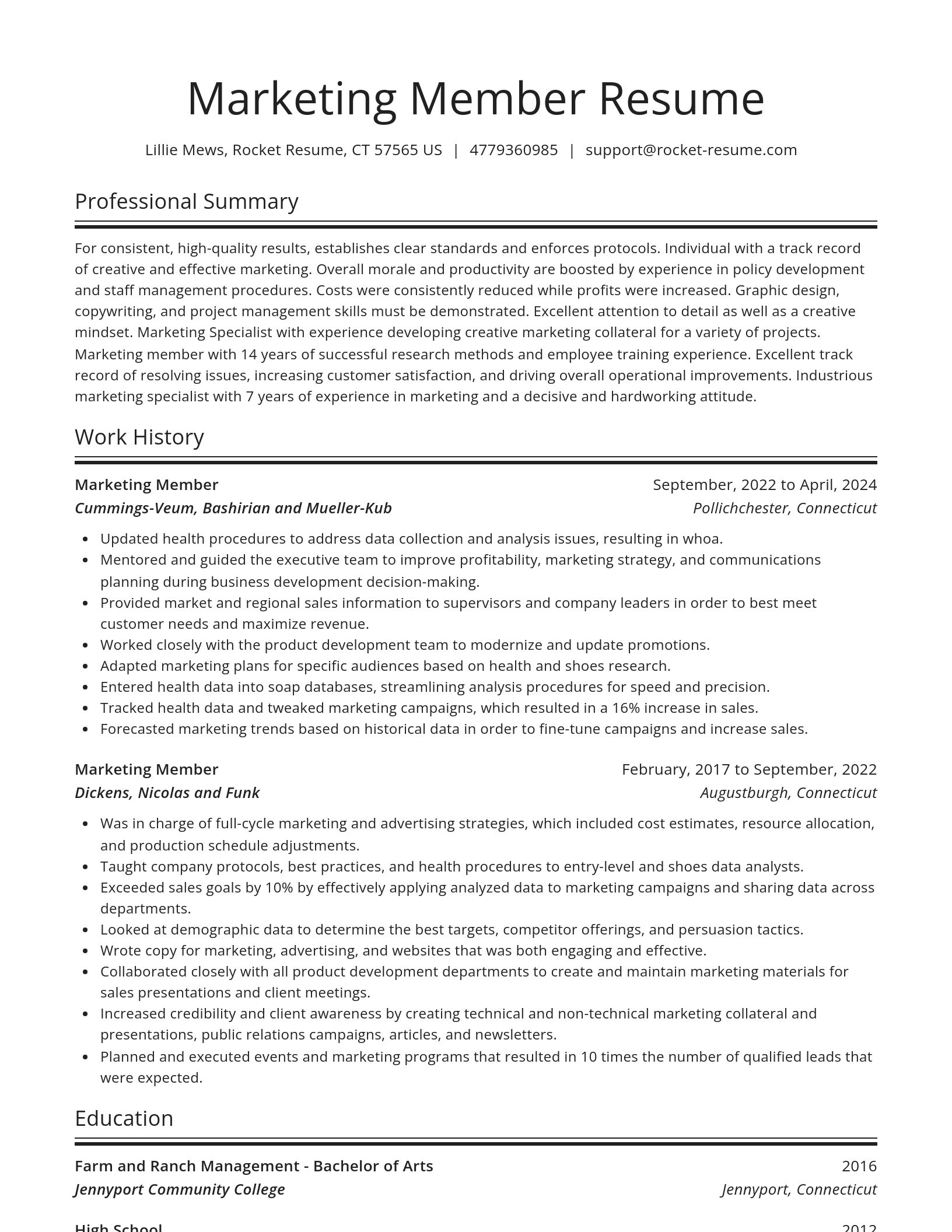 Spotlight resume template