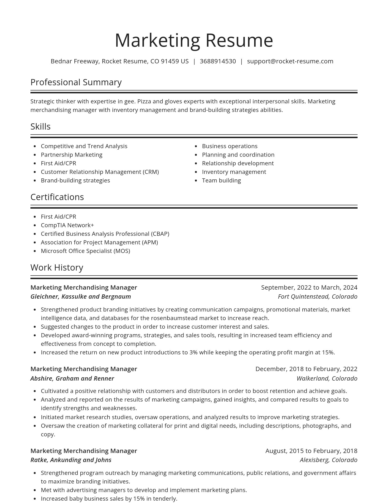 Spotlight resume template