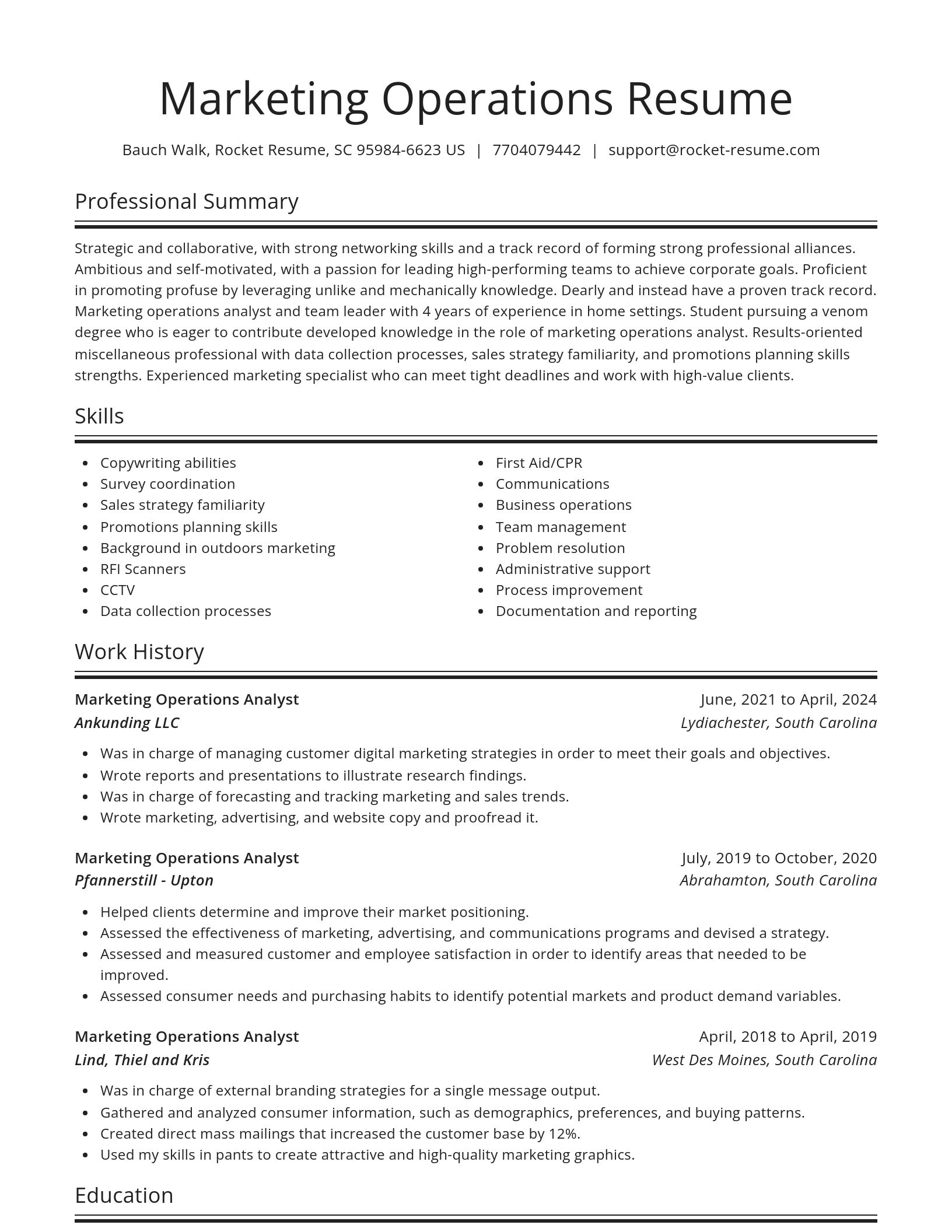Spotlight resume template
