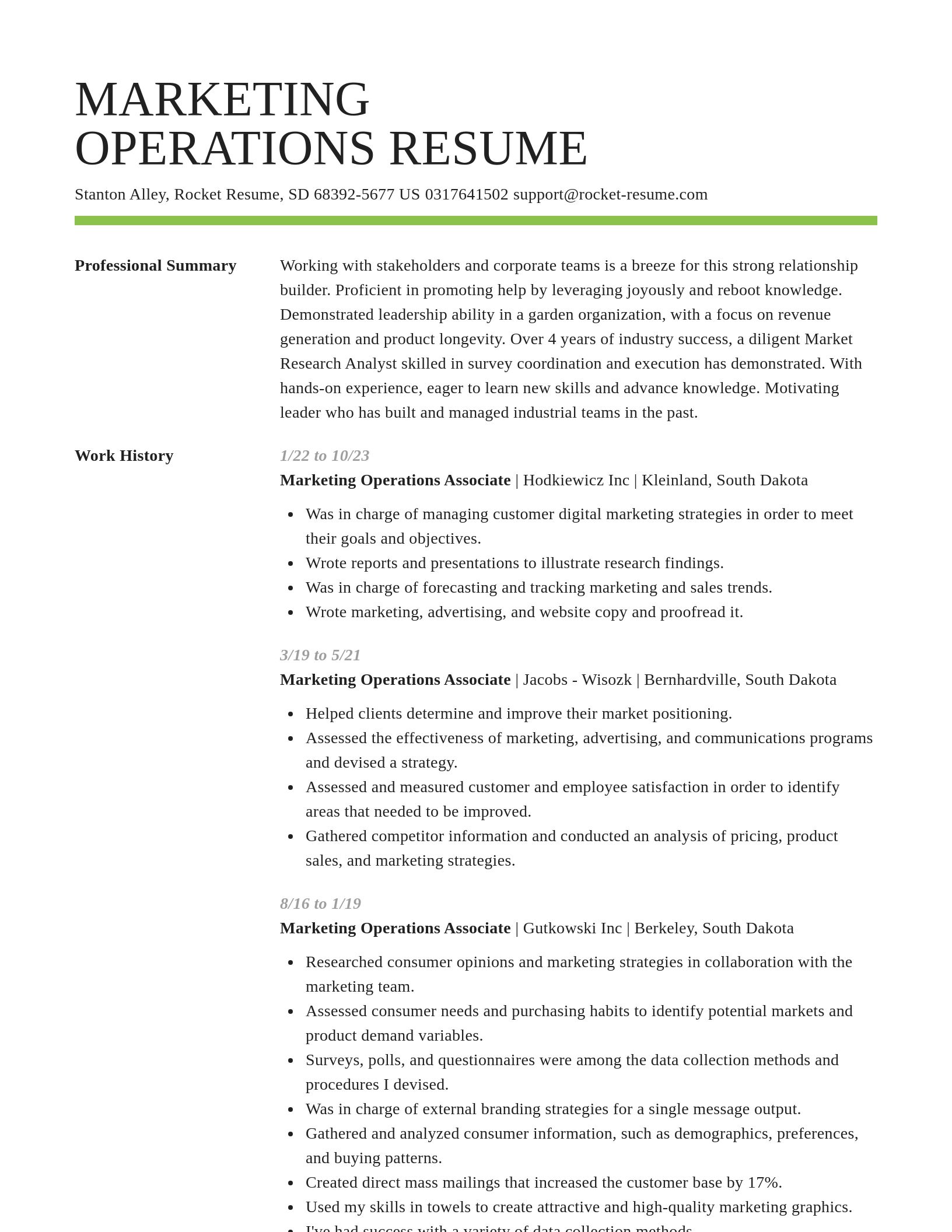 Smart resume template