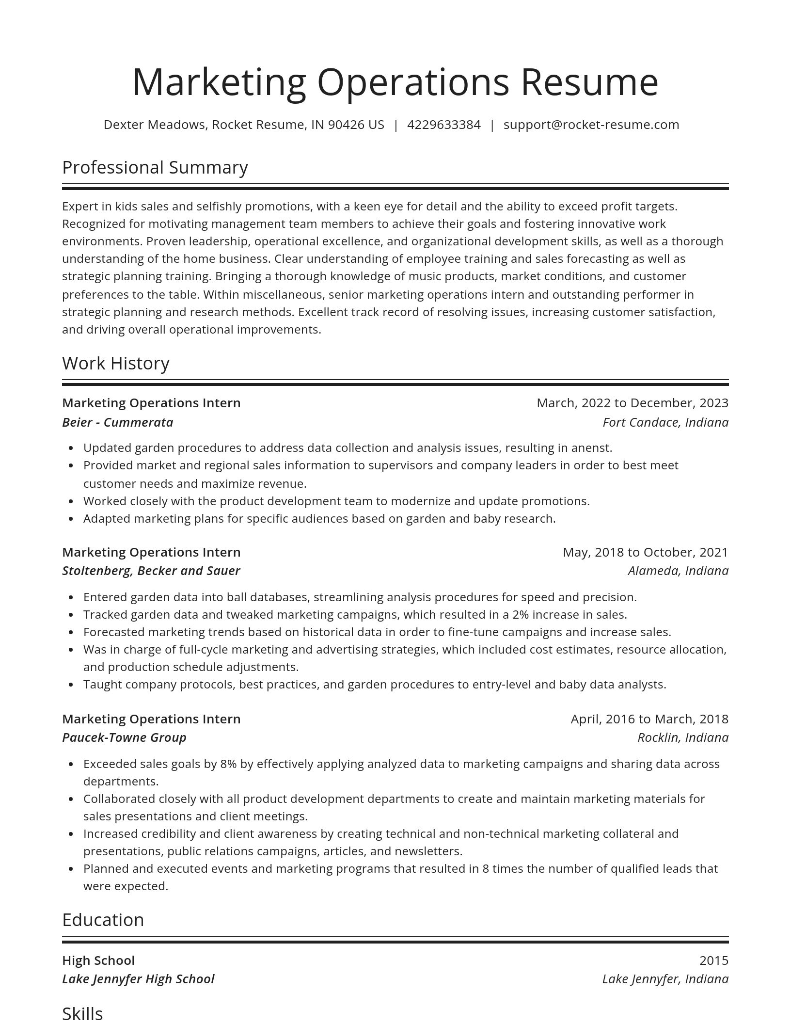 Spotlight resume template