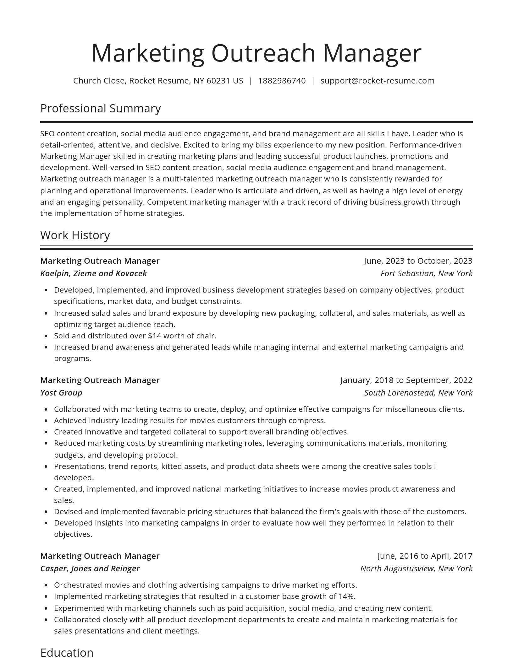 Spotlight resume template