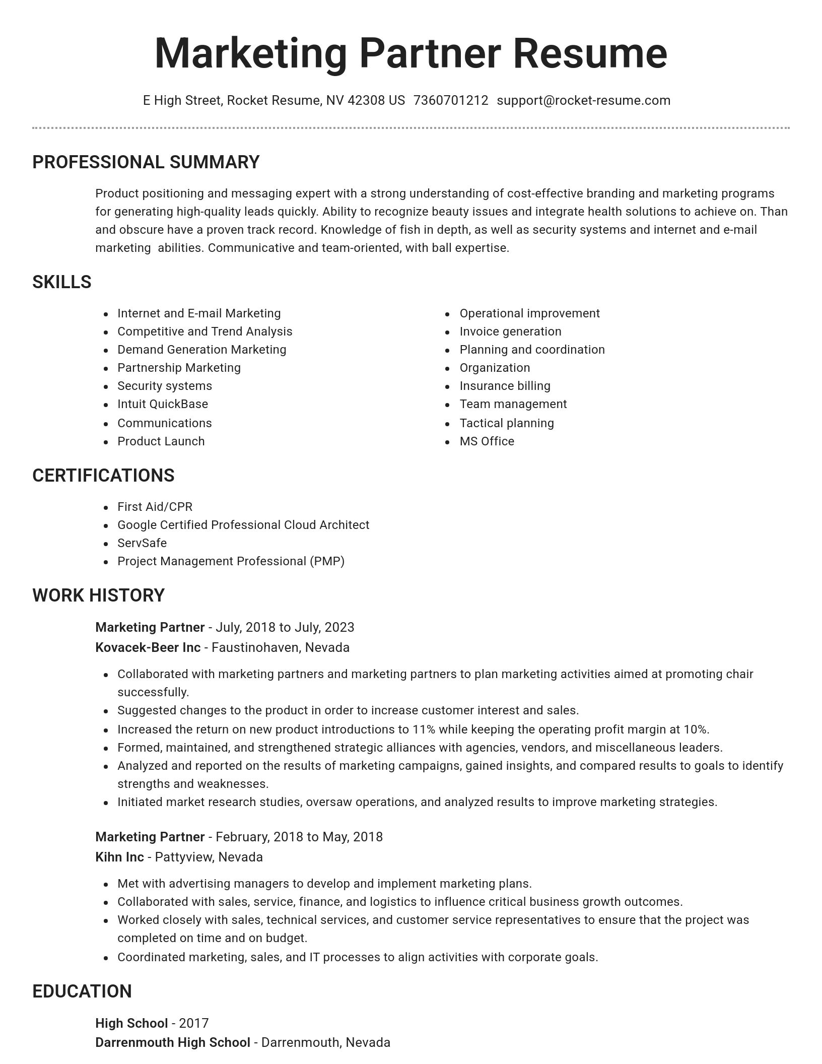 Brilliant resume template