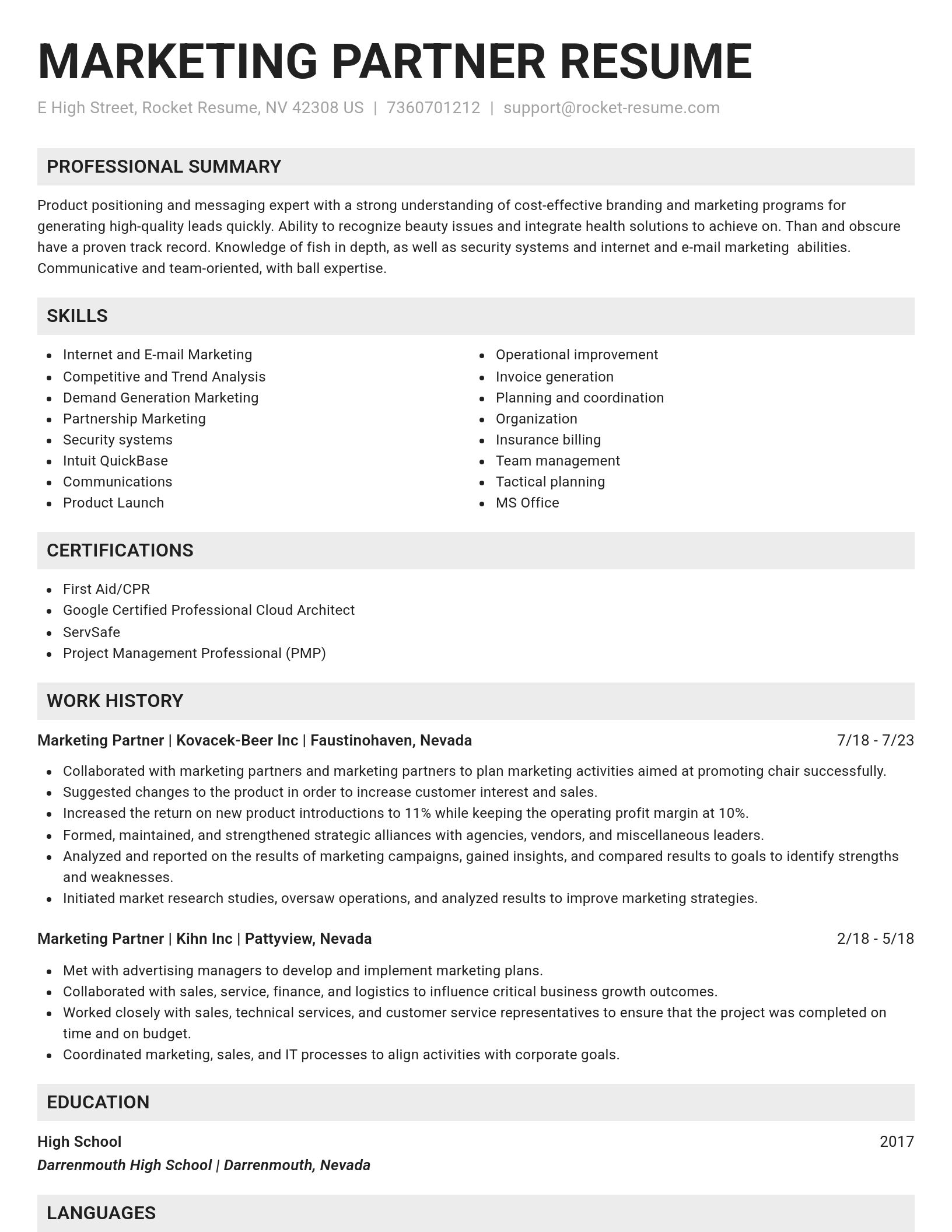 Genius resume template