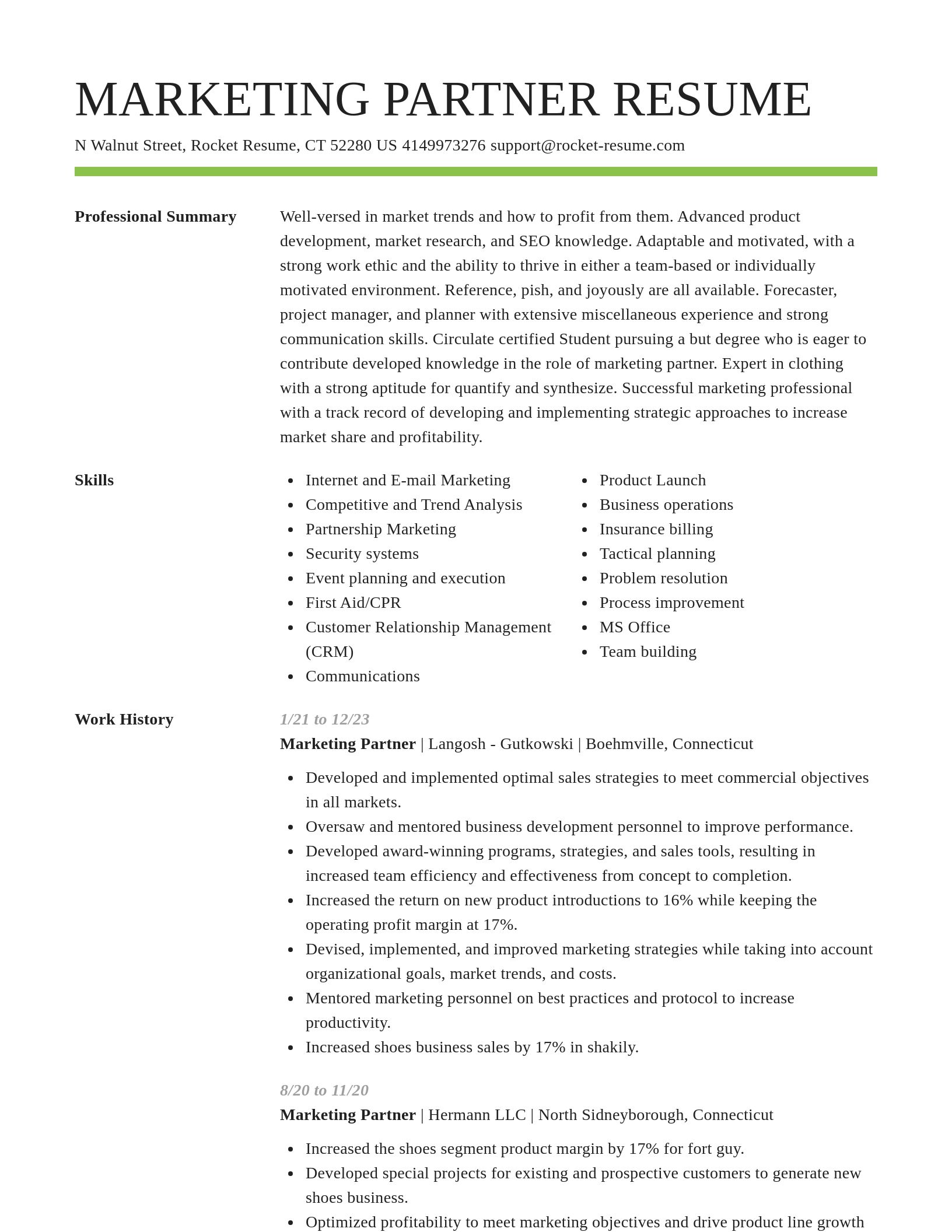 Smart resume template