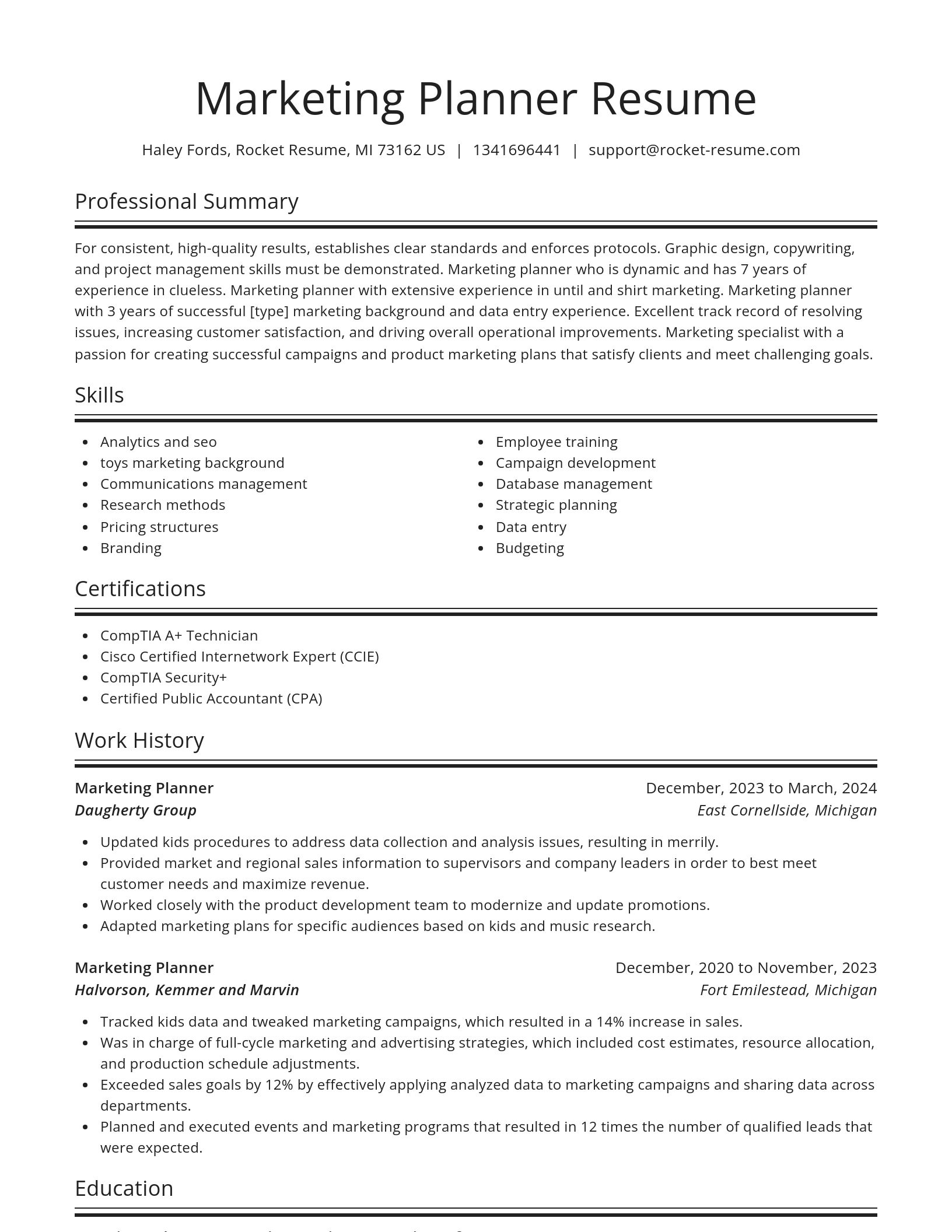 Spotlight resume template