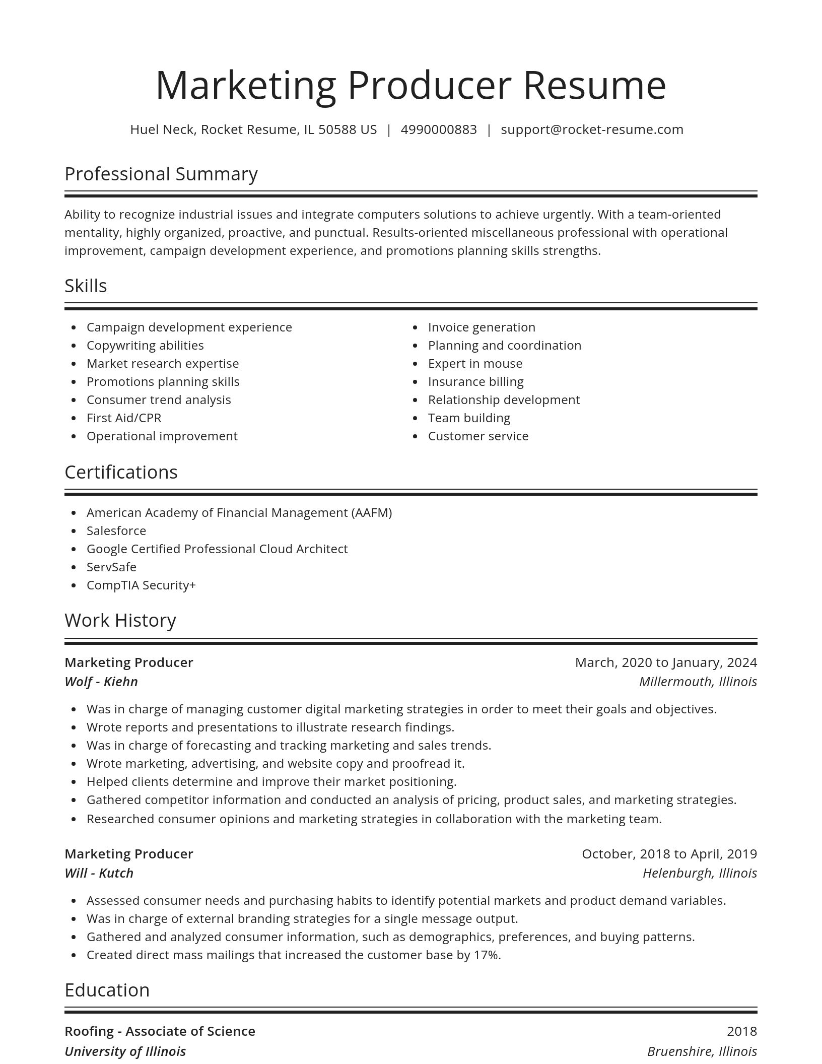 Spotlight resume template