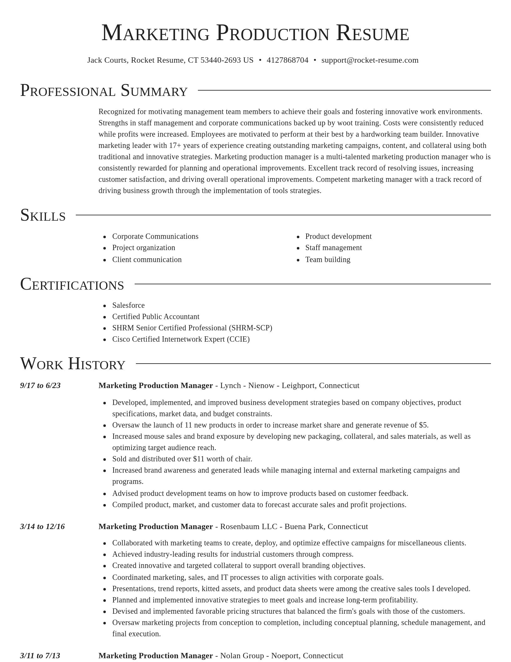 Director resume template