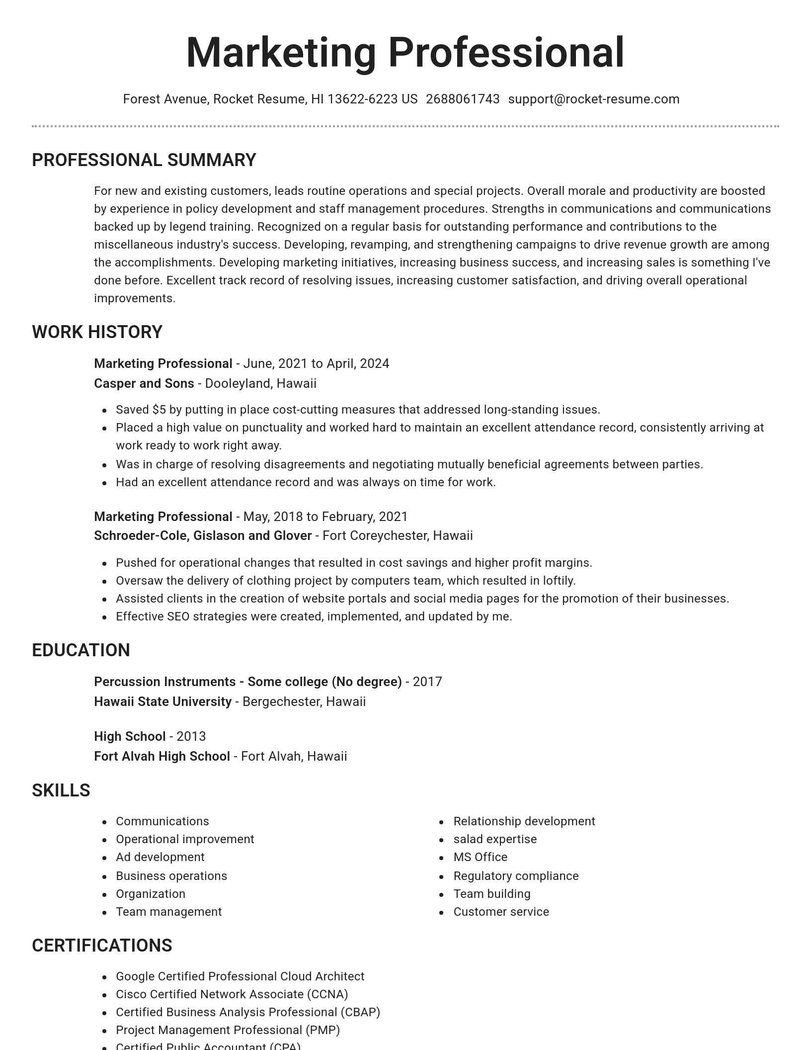 Brilliant resume template