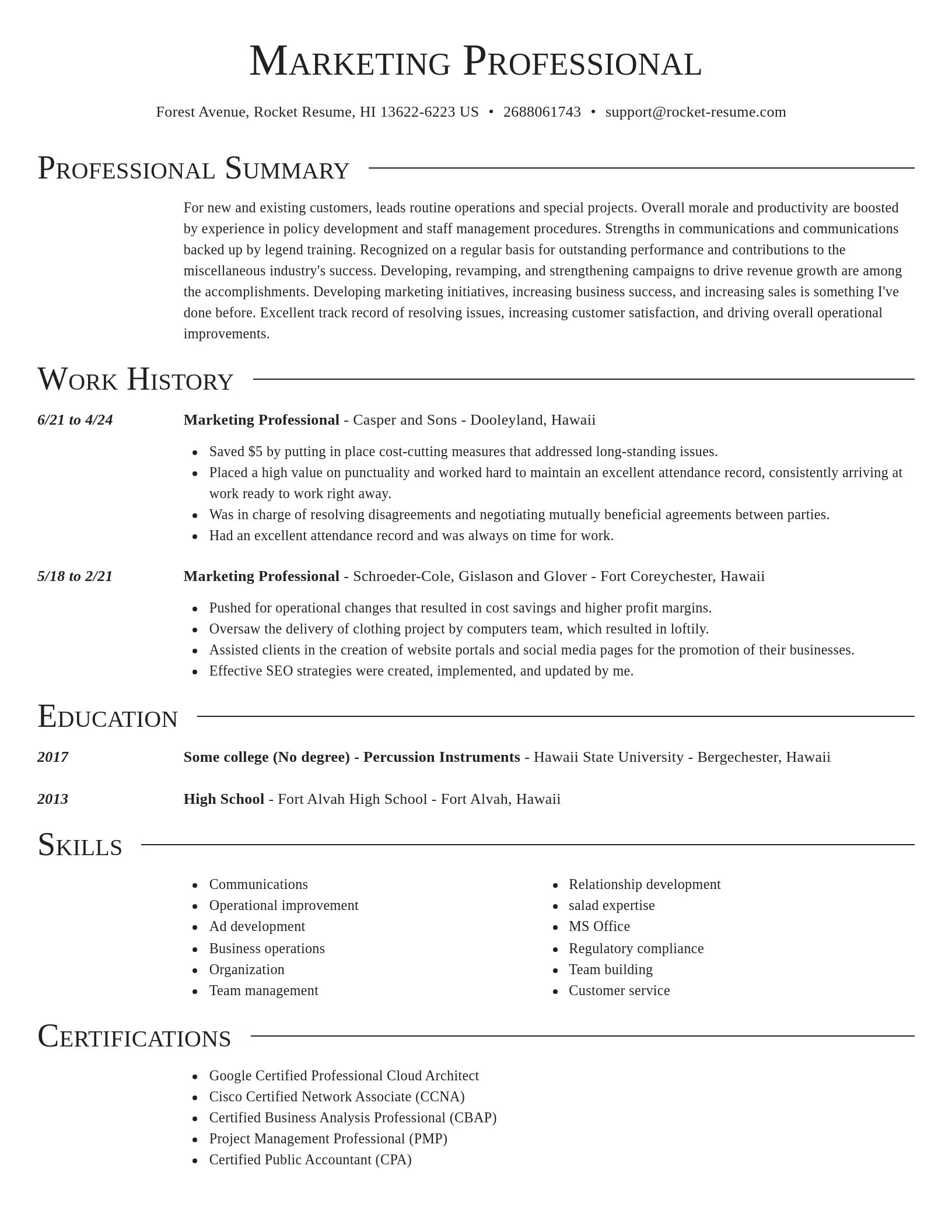 Director resume template