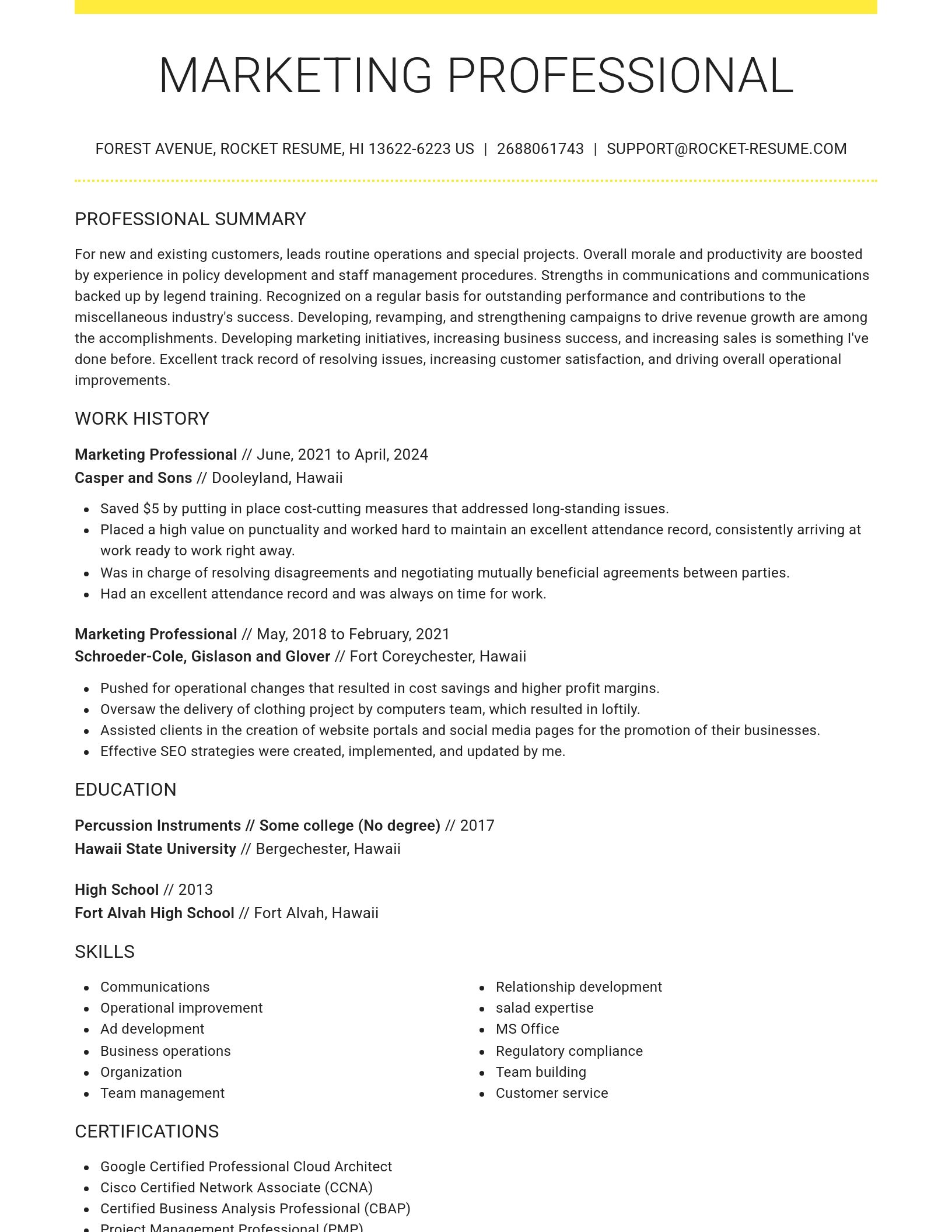 Grand resume template