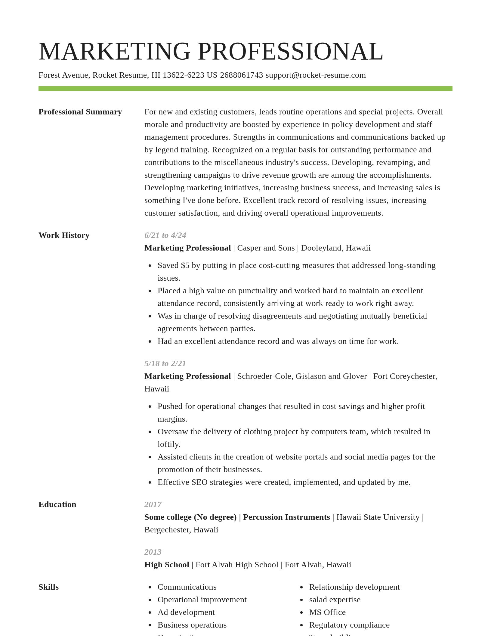 Smart resume template