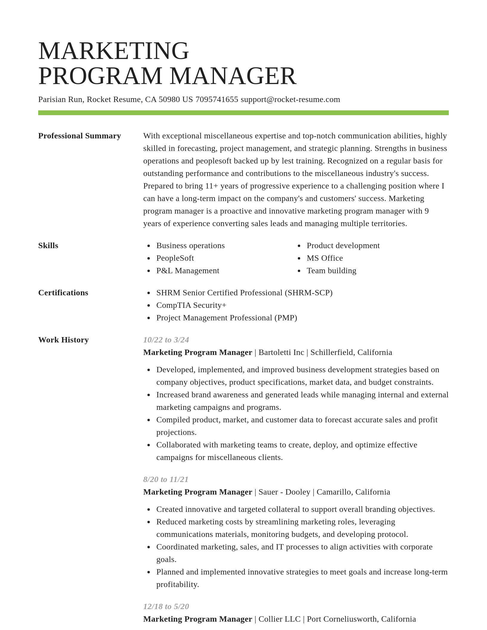 Smart resume template