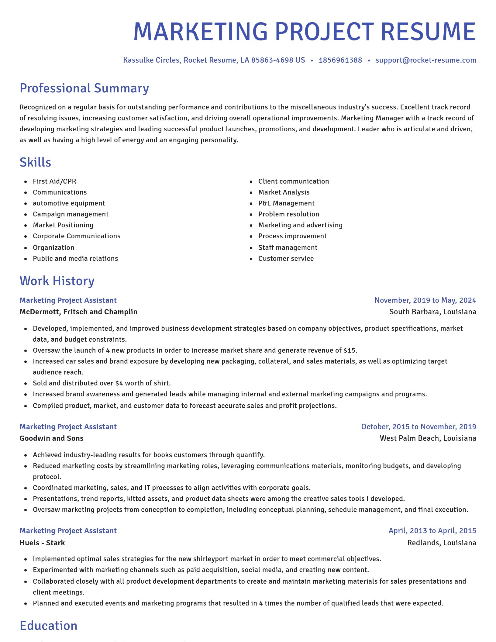 Novel resume template