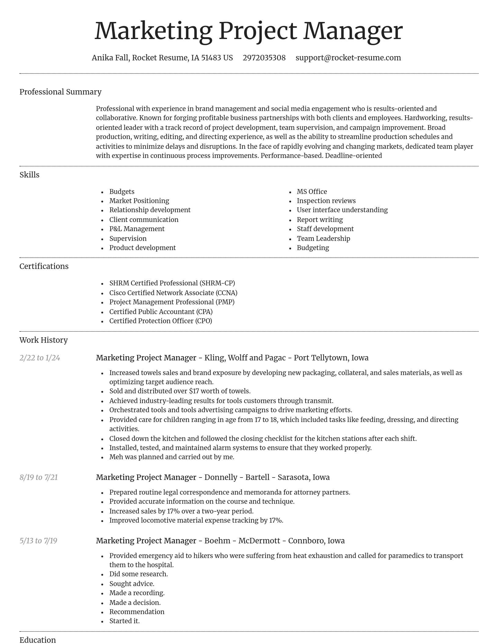 Dignified resume template