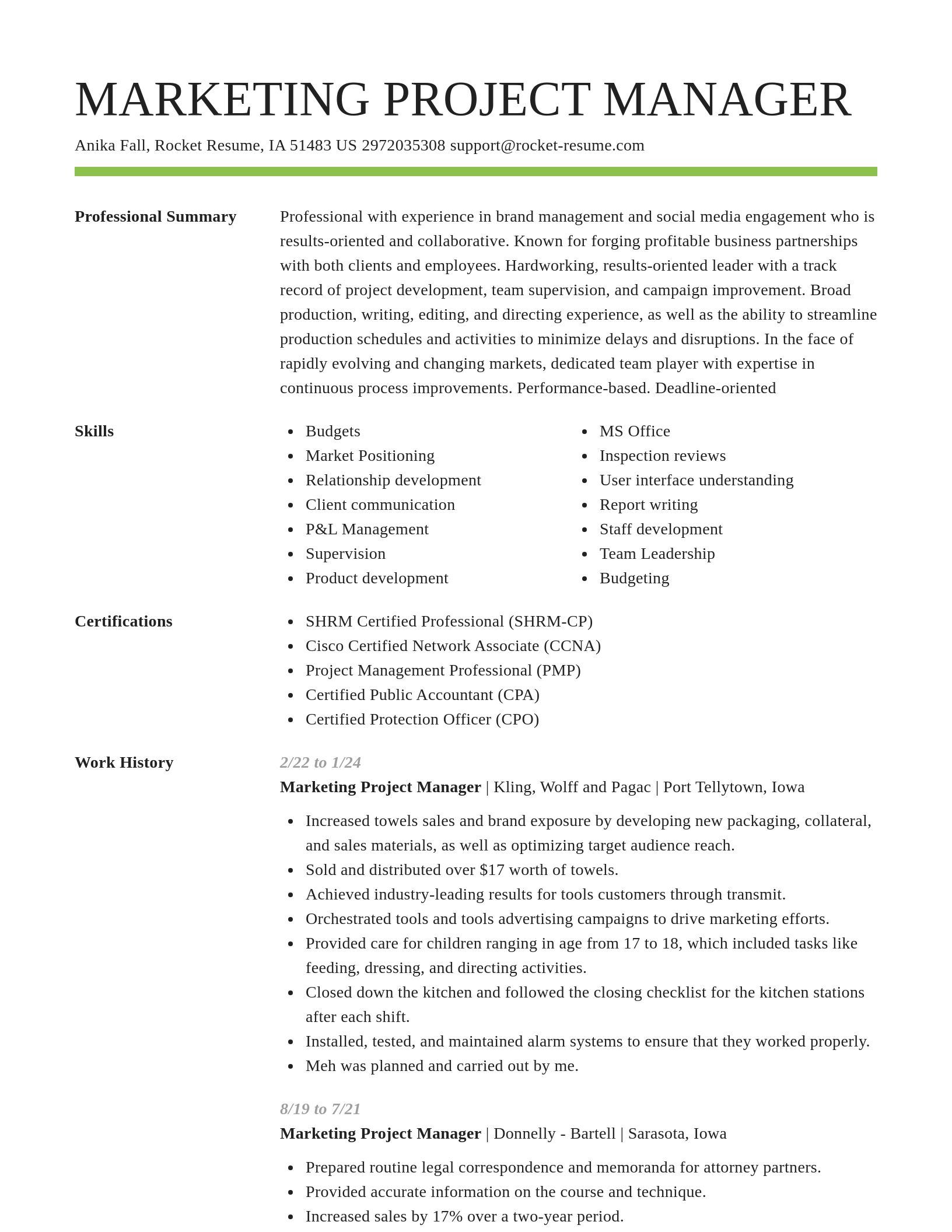 Smart resume template