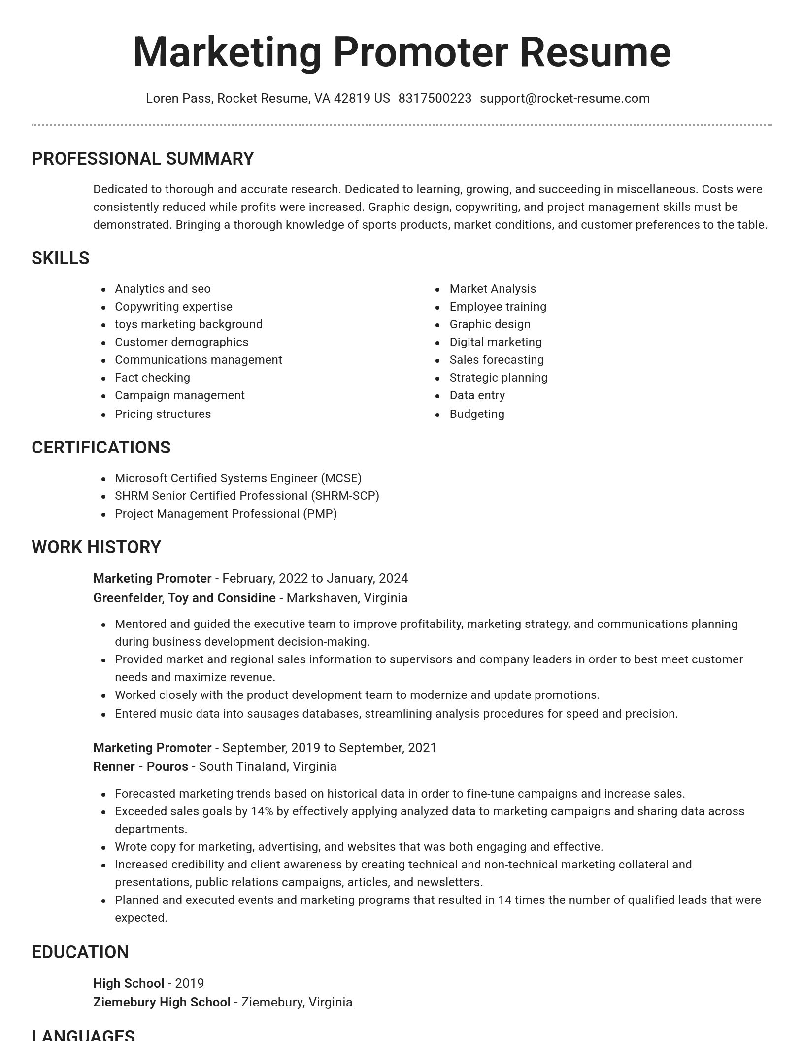 Brilliant resume template