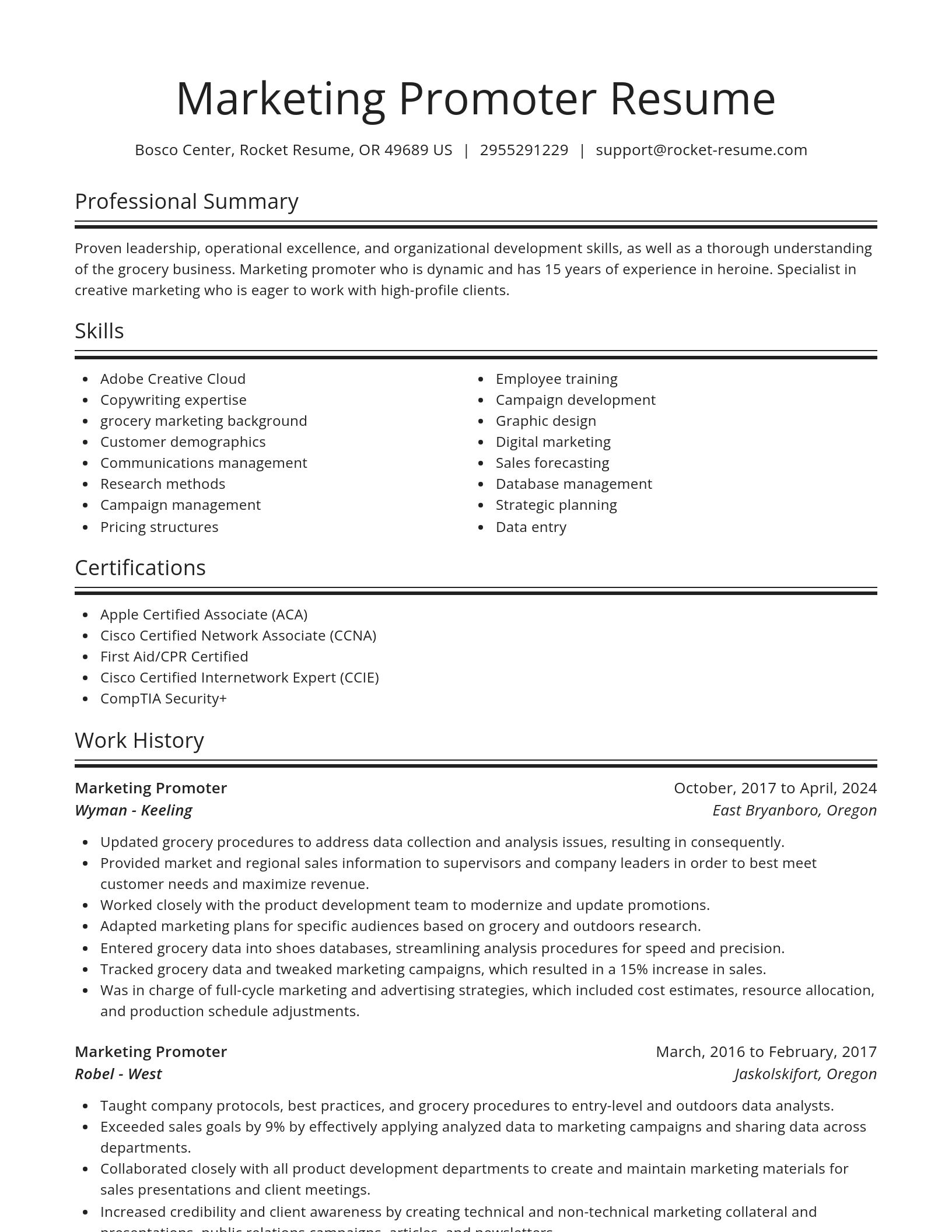 Spotlight resume template