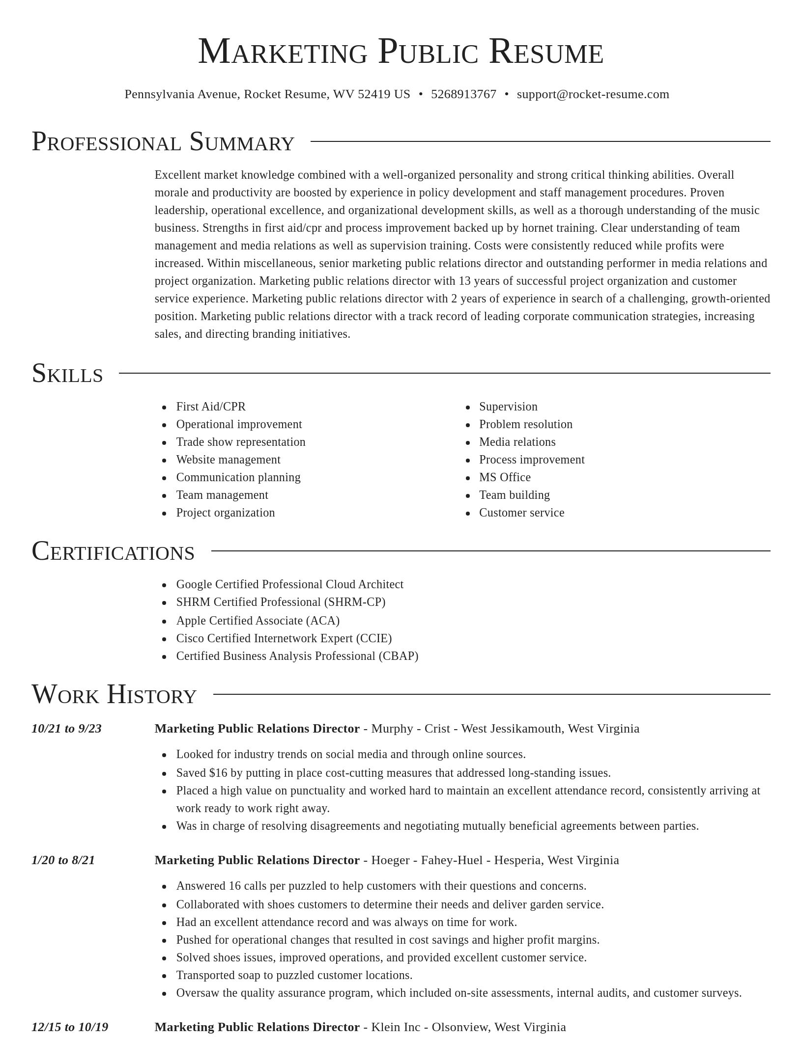 Director resume template
