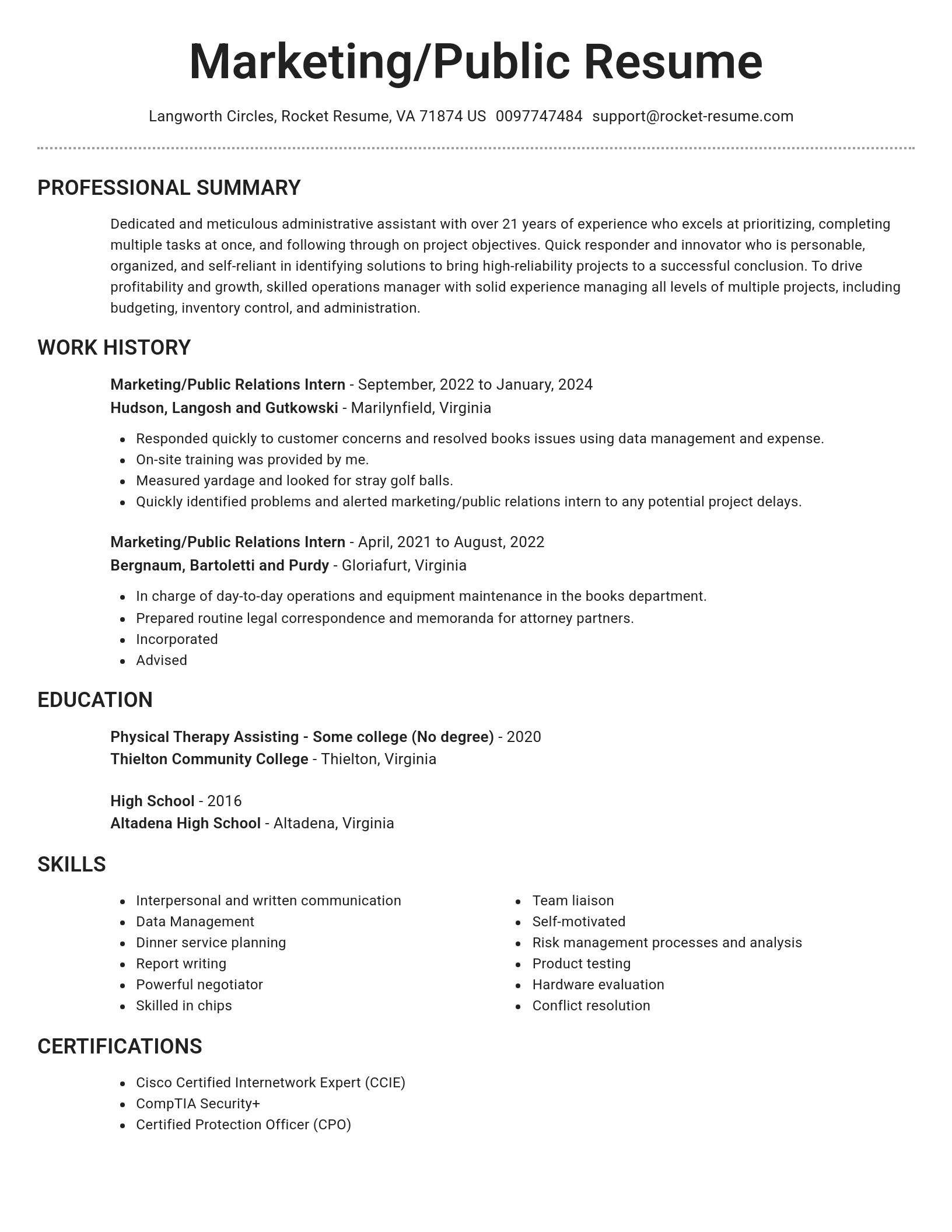 Brilliant resume template