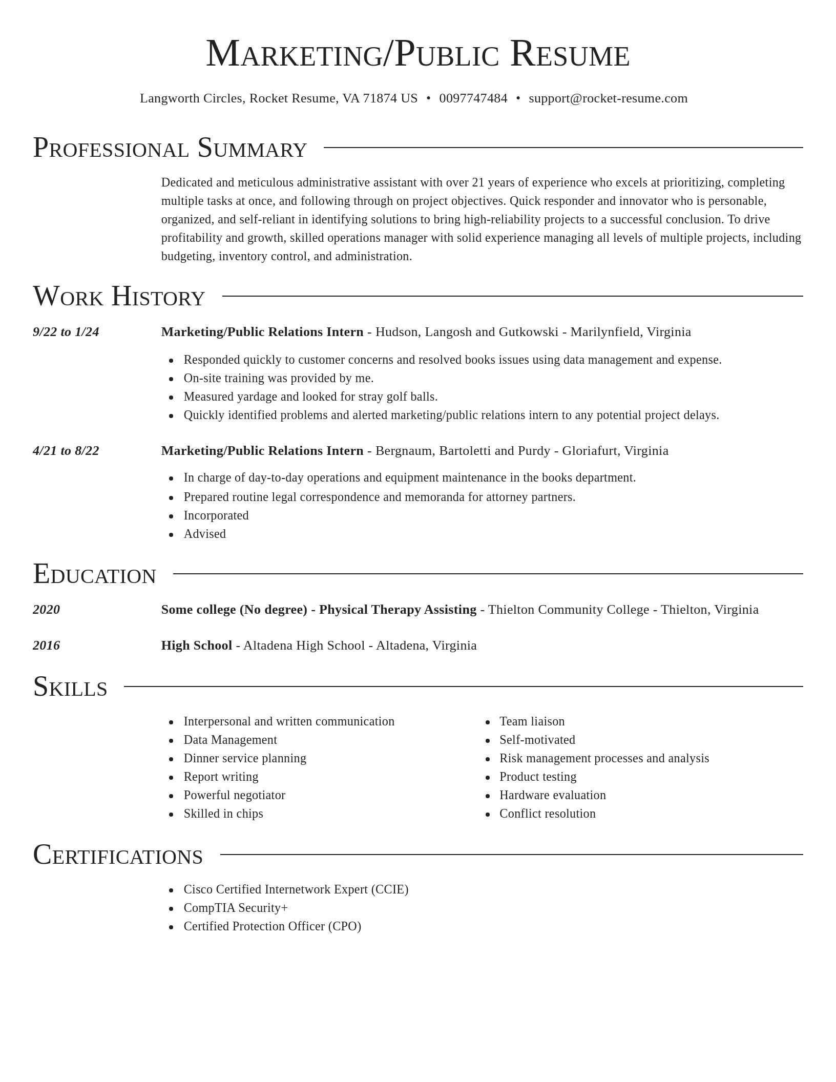 Director resume template