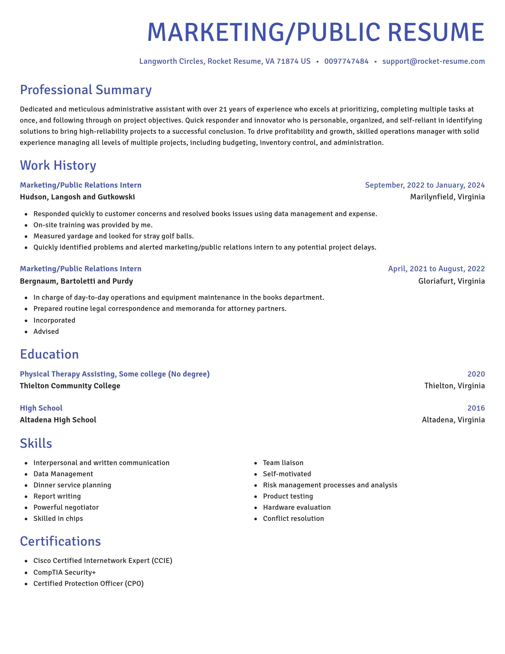 Novel resume template