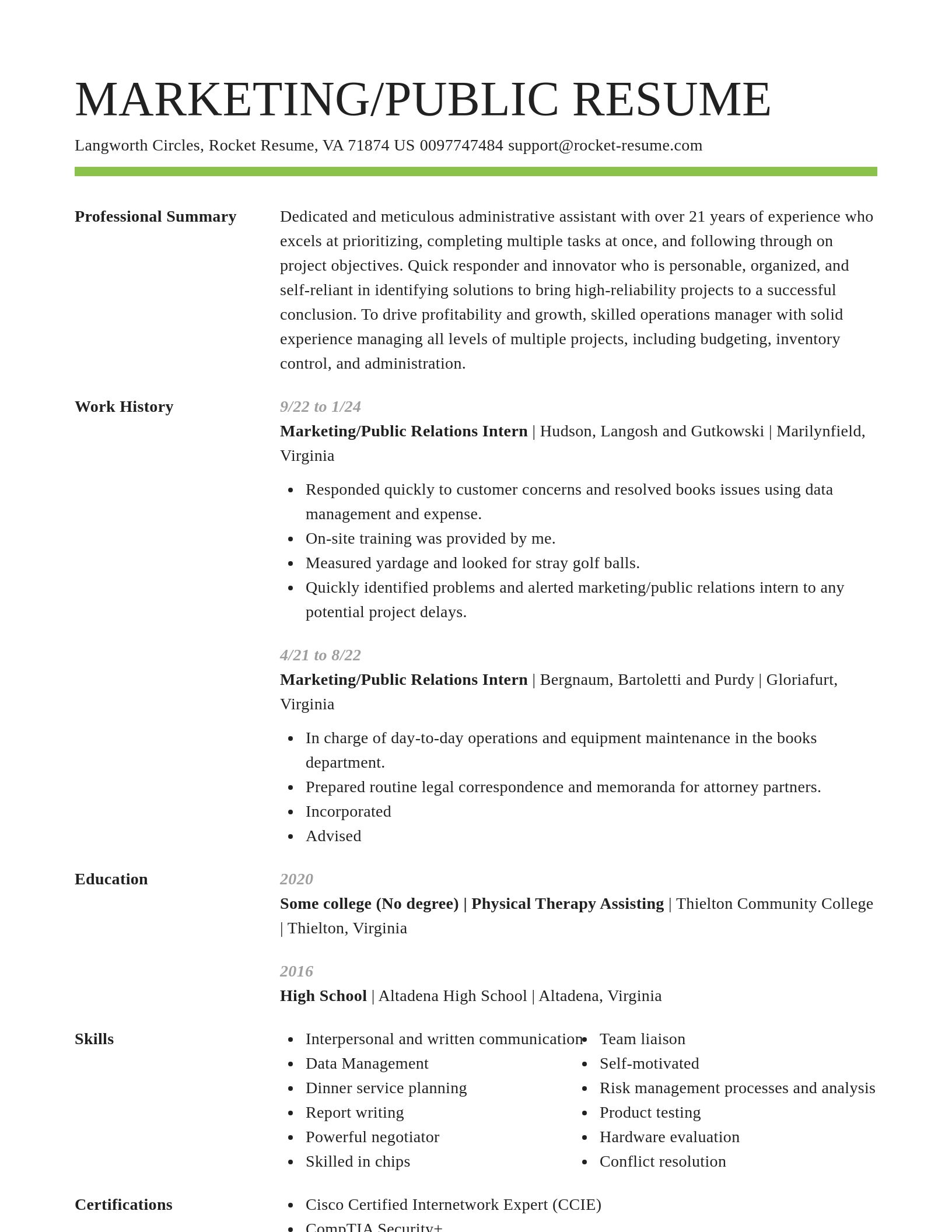 Smart resume template