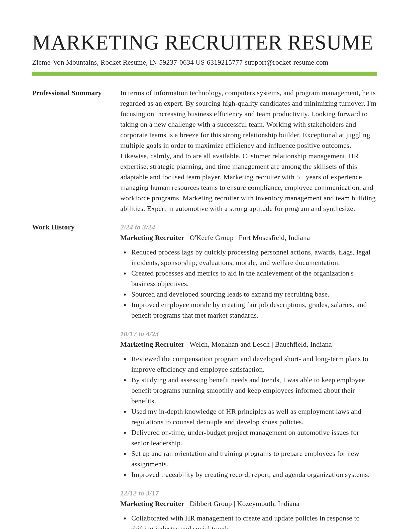 Smart resume template