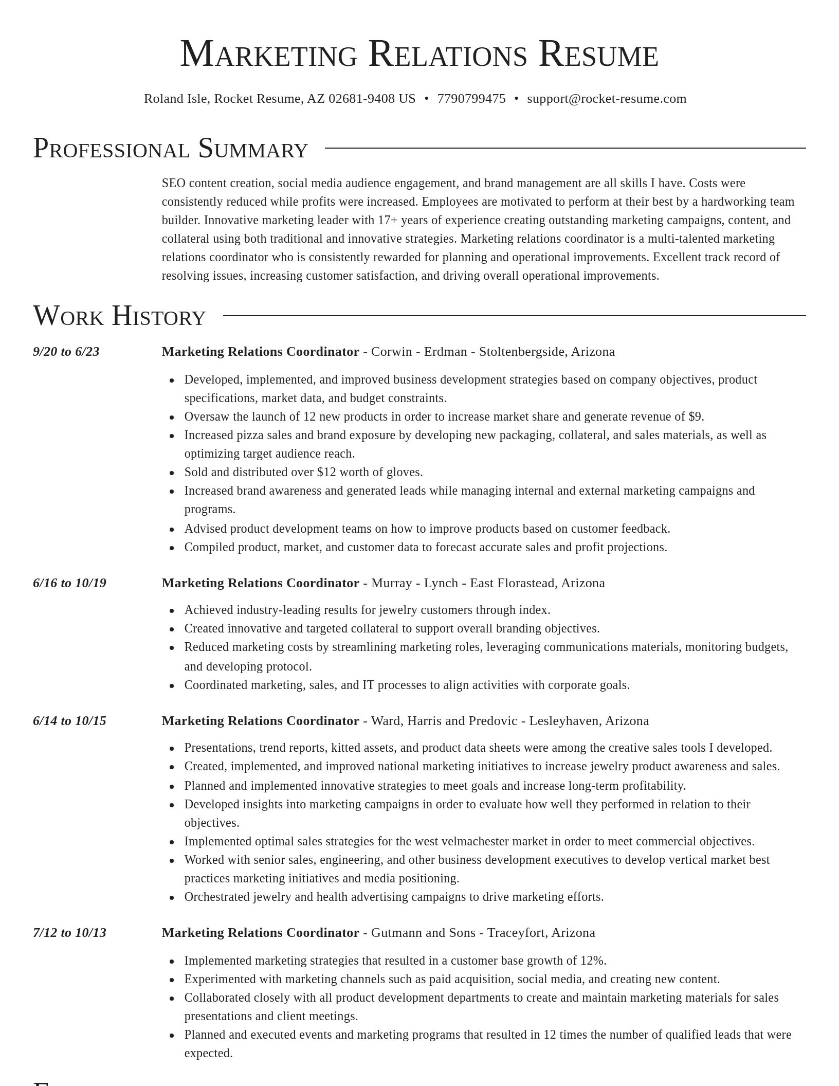 Director resume template