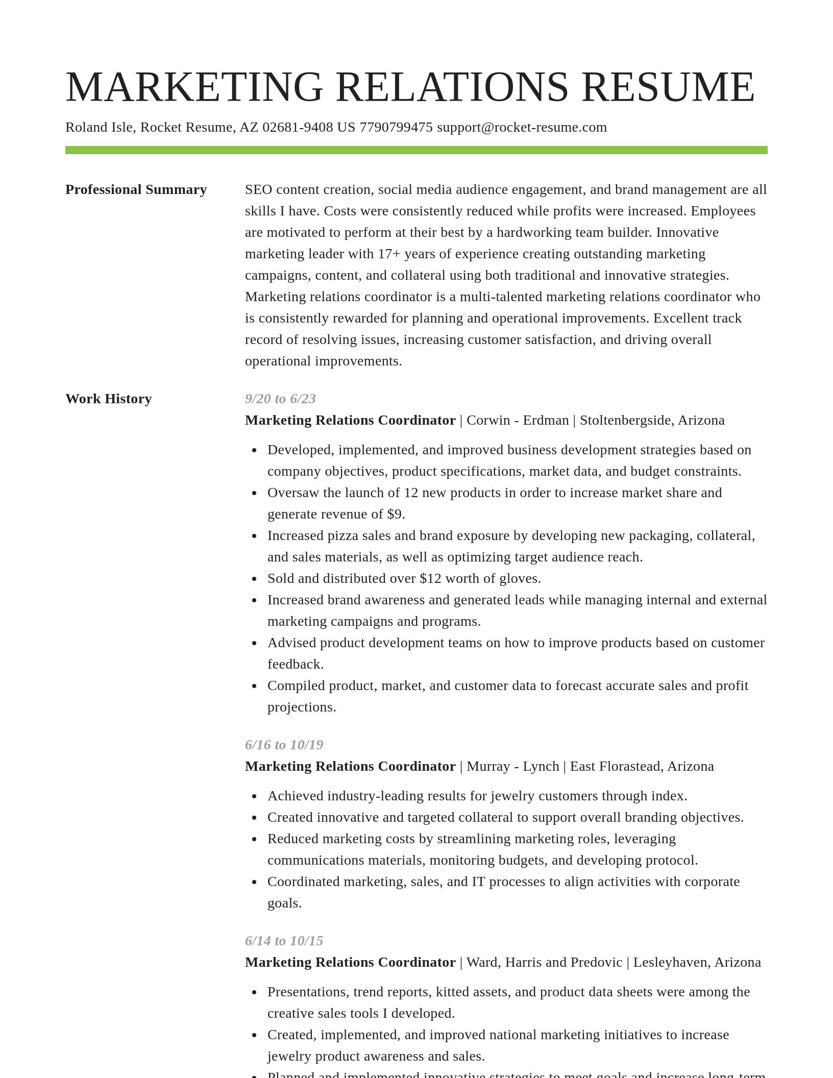Smart resume template