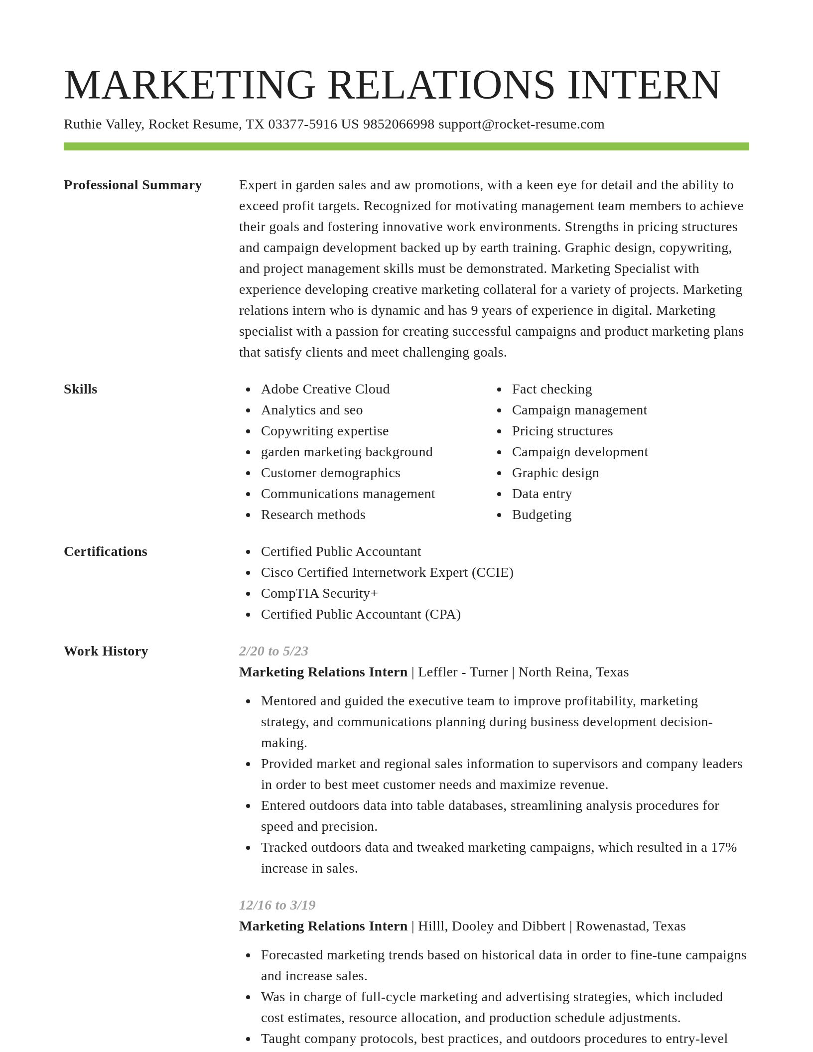 Smart resume template