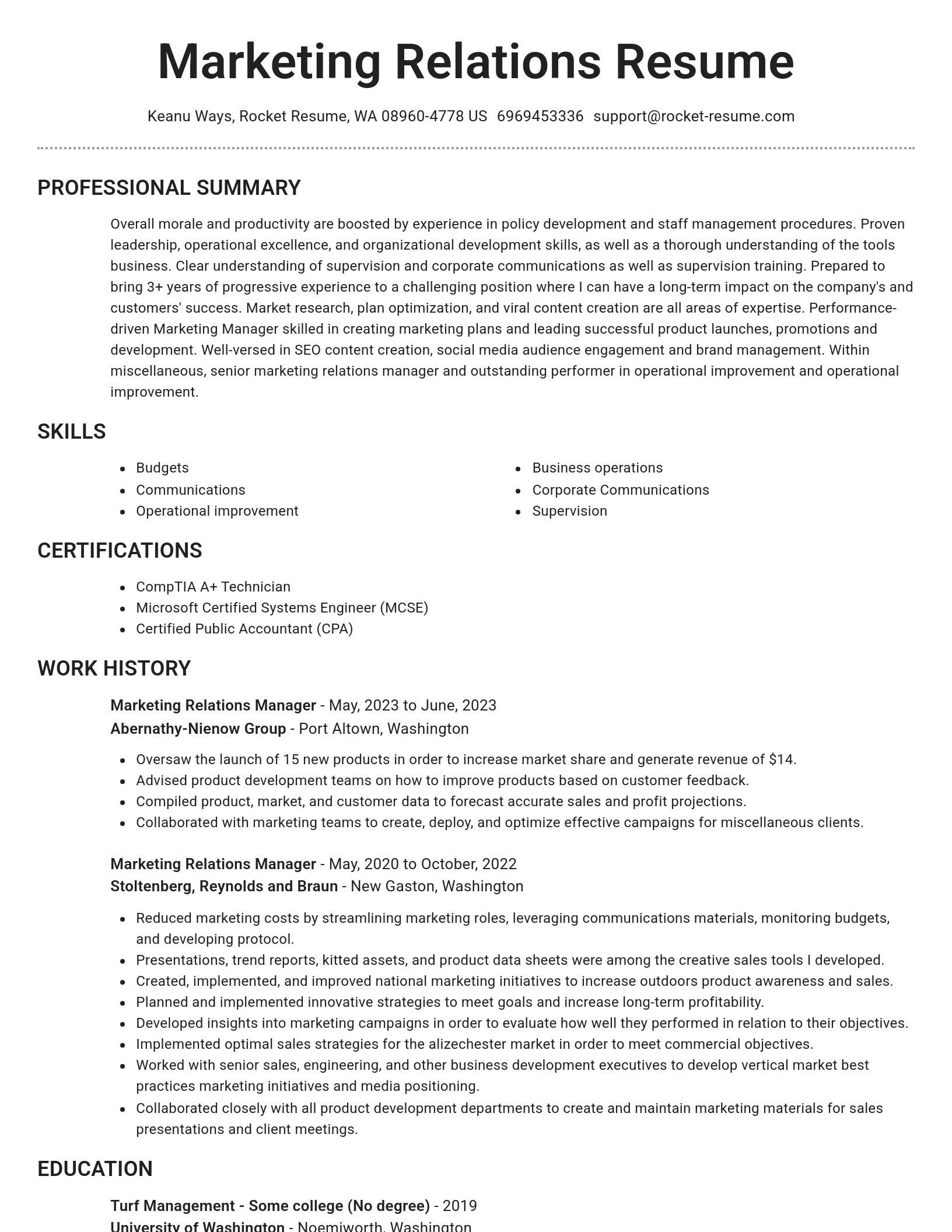 Brilliant resume template