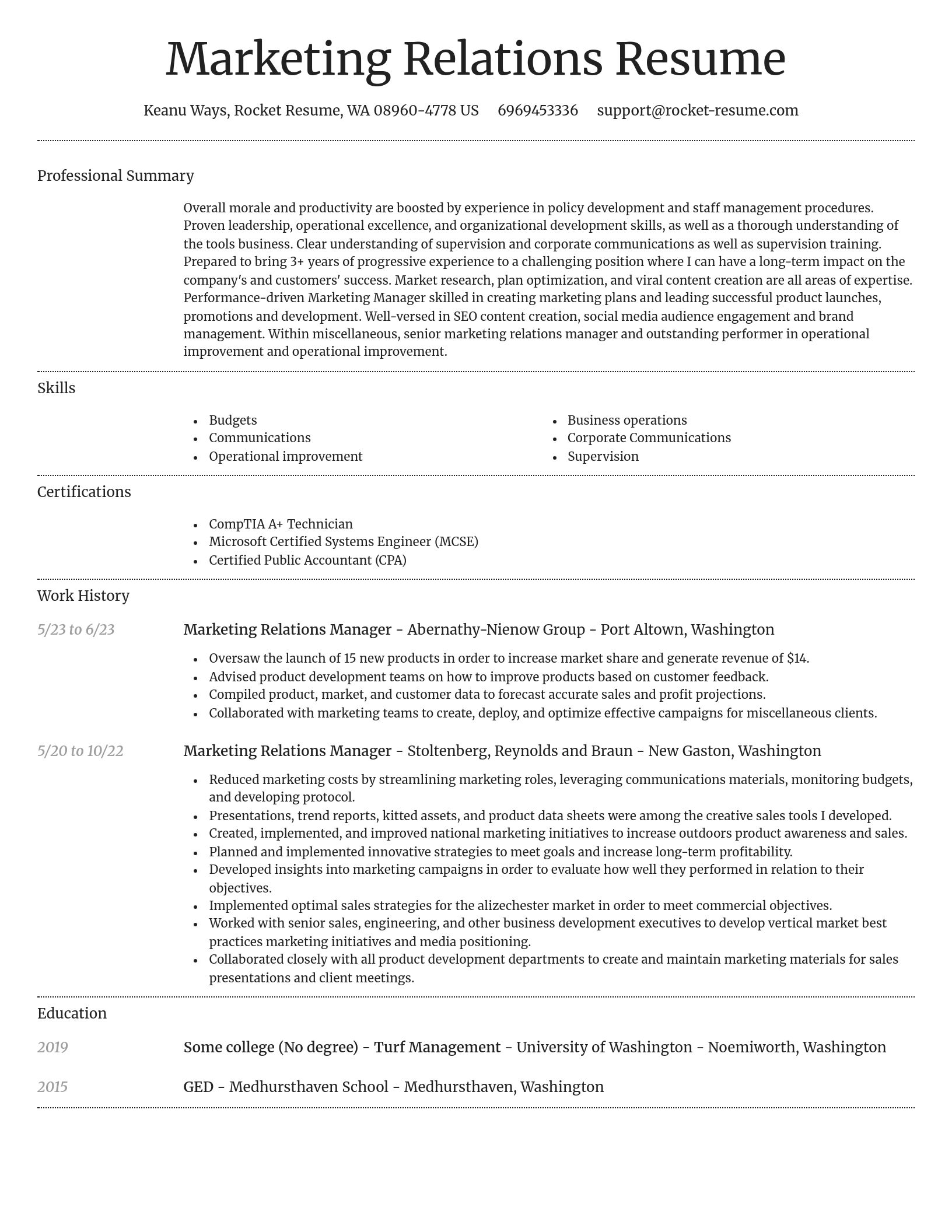 Dignified resume template
