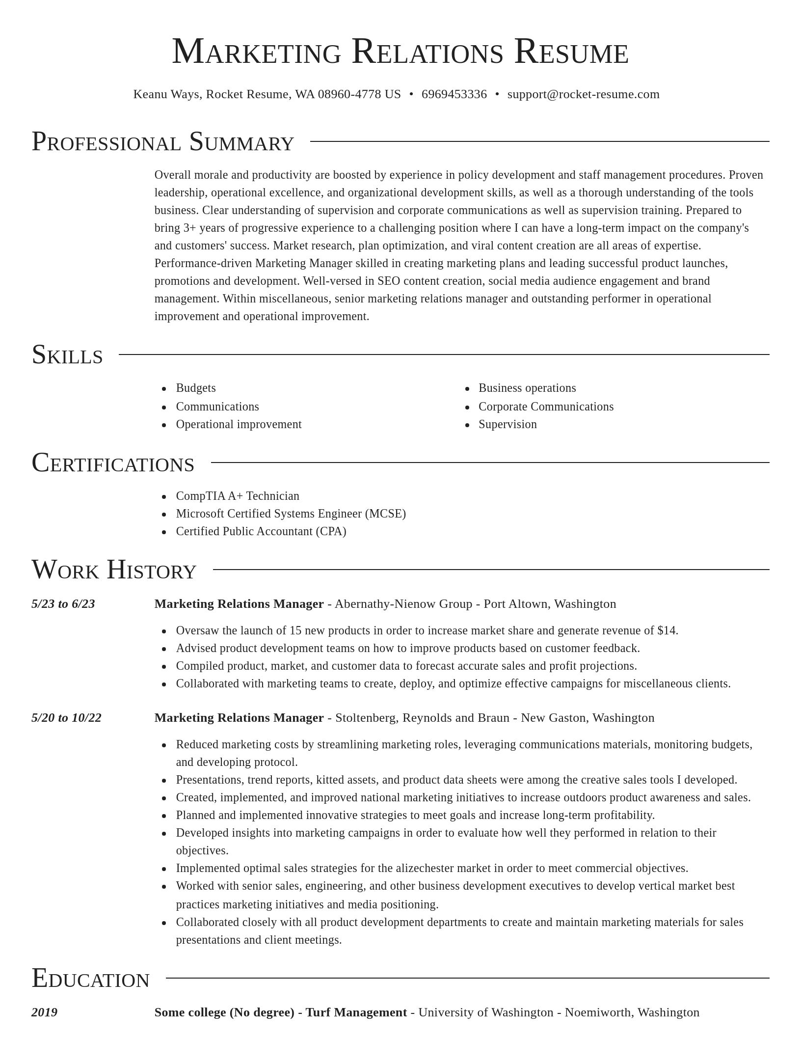Director resume template
