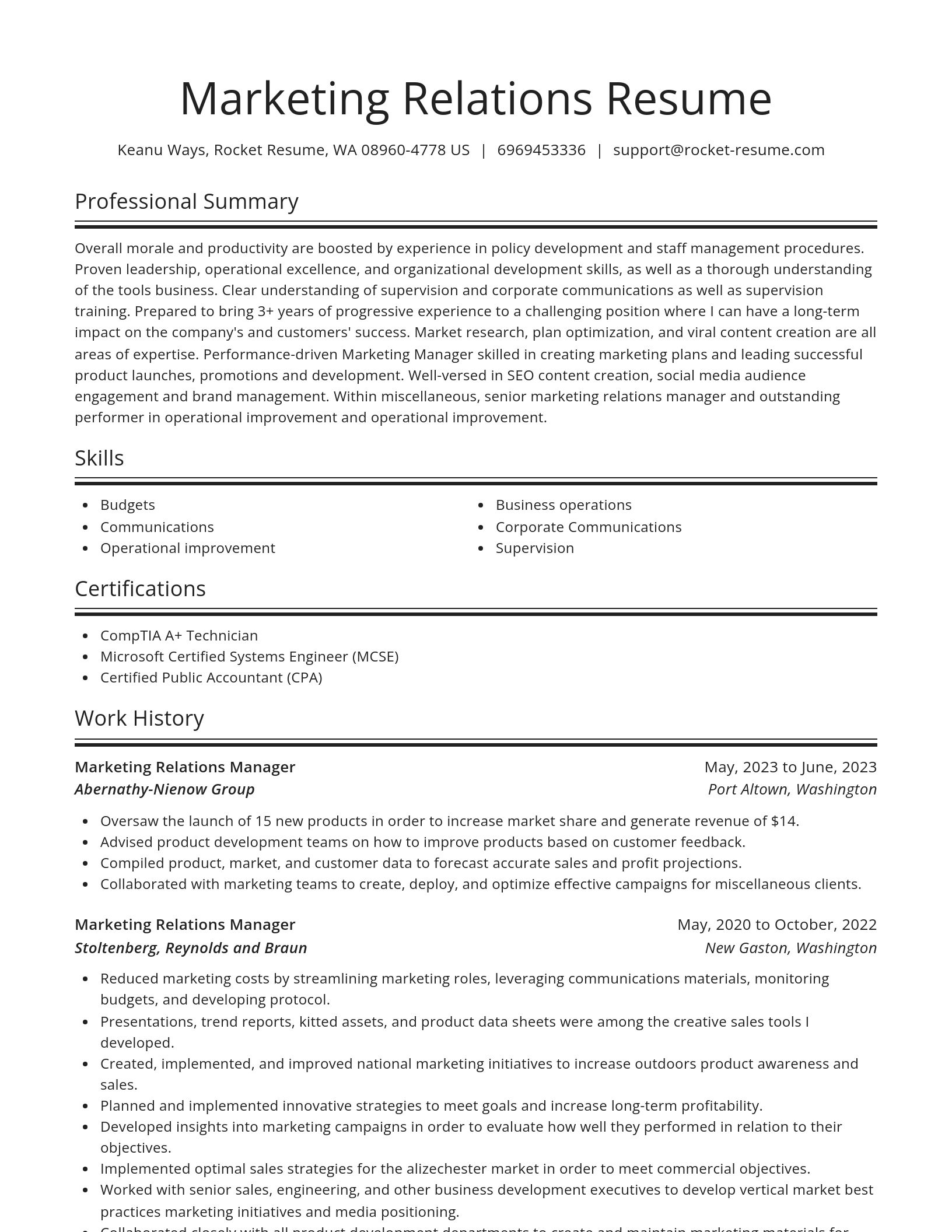 Spotlight resume template